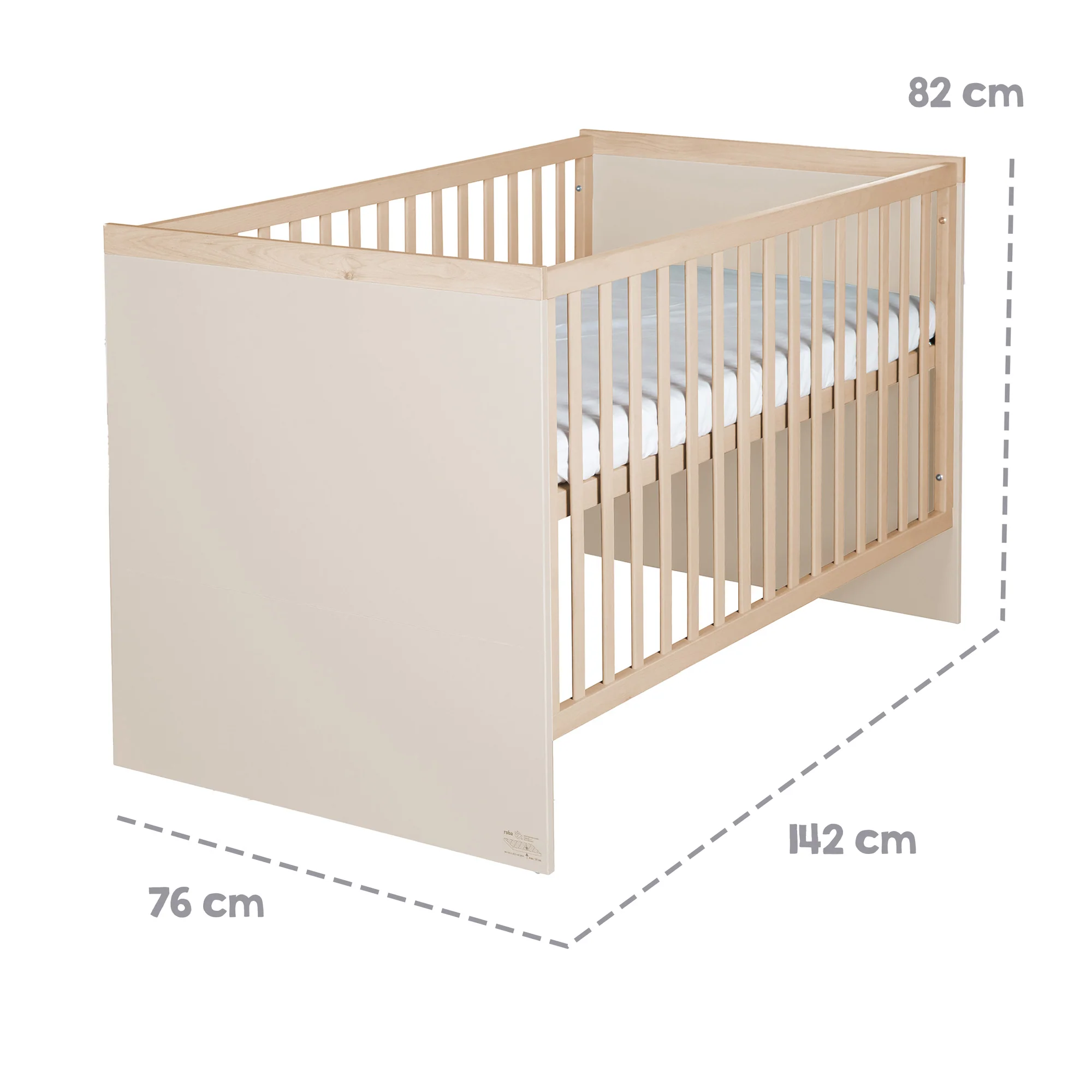 Kombi-Kinderbett 'Elva' 70x140 - Umbaubar zum Juniorbett - Cashmere / Virginia Chestnut - Image 3