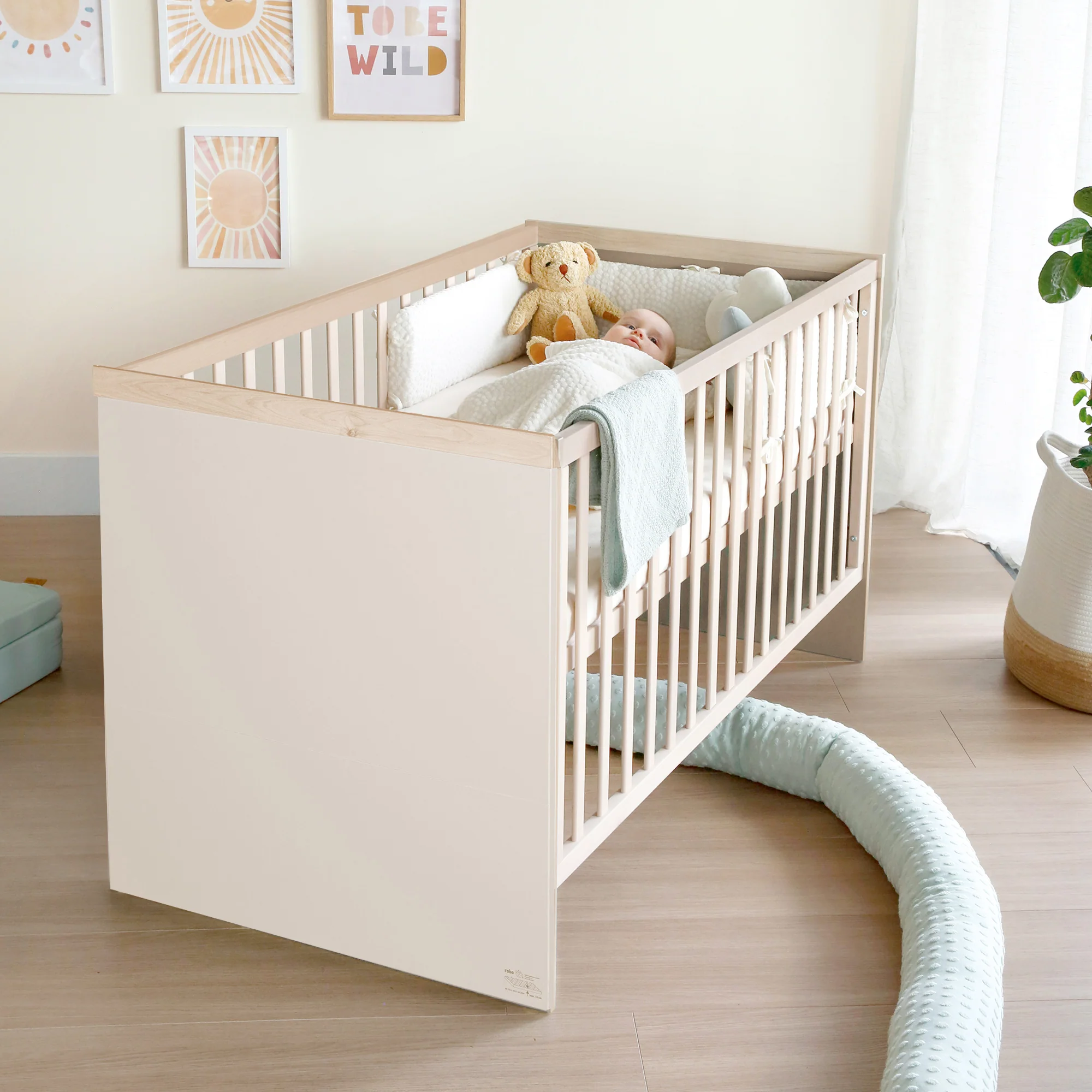 Kombi-Kinderbett 'Elva' 70x140 - Umbaubar zum Juniorbett - Cashmere / Virginia Chestnut - Image 8
