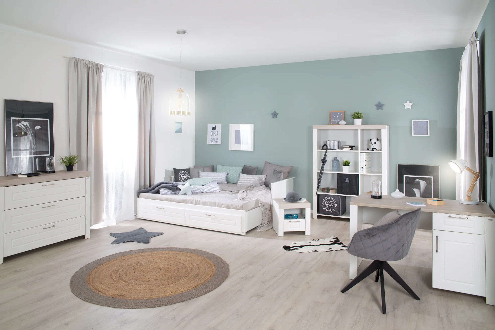 Tages- & Jugendbett 'Felicia' 90 x 200 cm - Zum Doppelbett ausziehbar 180 x 200 cm - Image 6