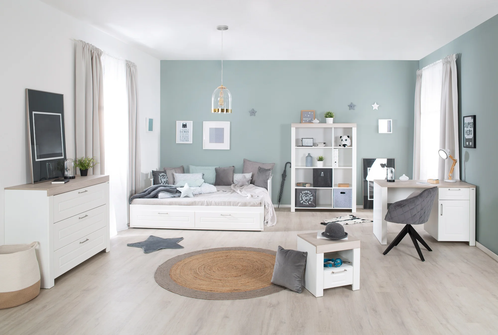Tages- & Jugendbett 'Felicia' 90 x 200 cm - Zum Doppelbett ausziehbar 180 x 200 cm - Image 7