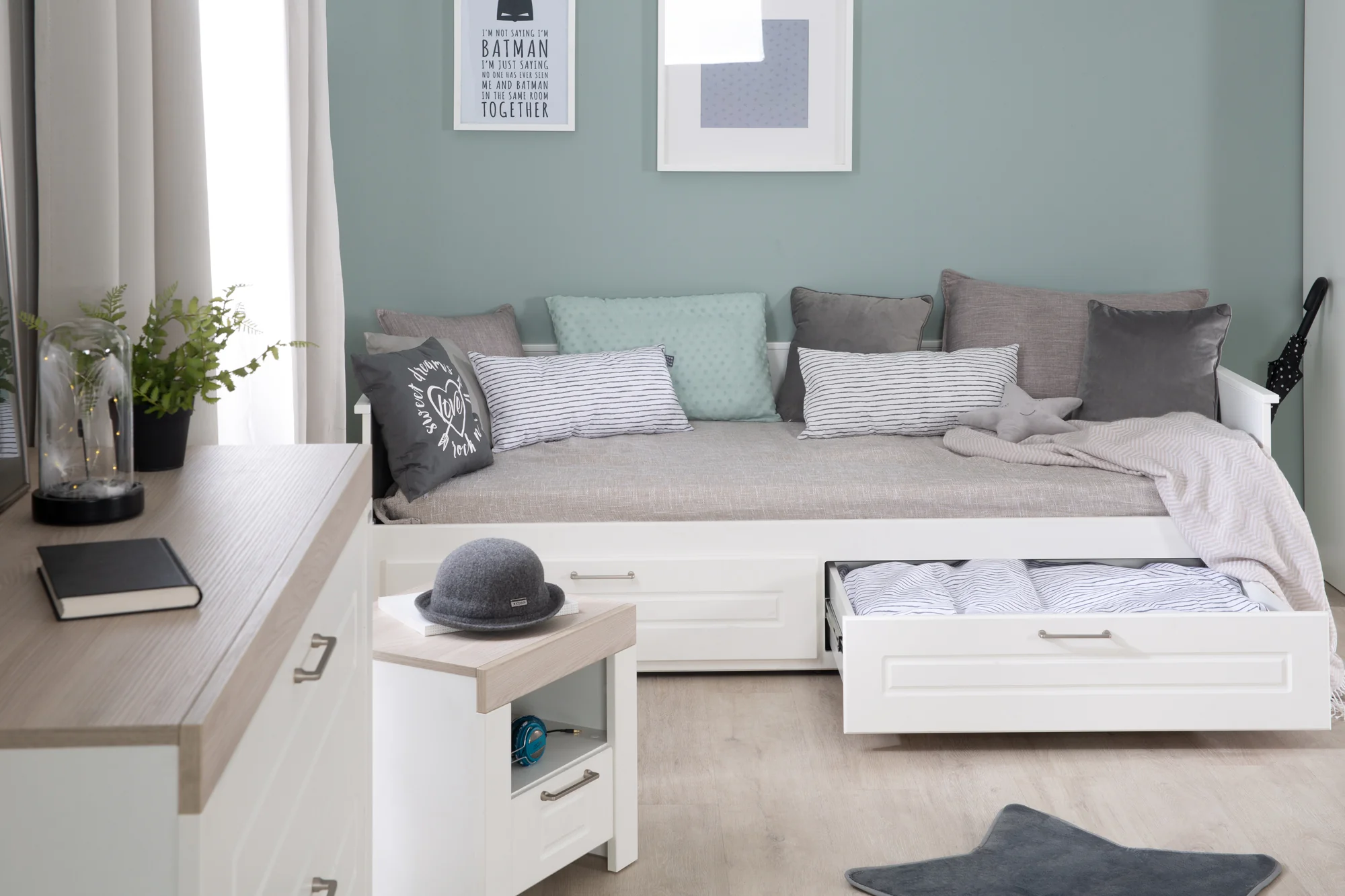Tages- & Jugendbett 'Felicia' 90 x 200 cm - Zum Doppelbett ausziehbar 180 x 200 cm - Image 8