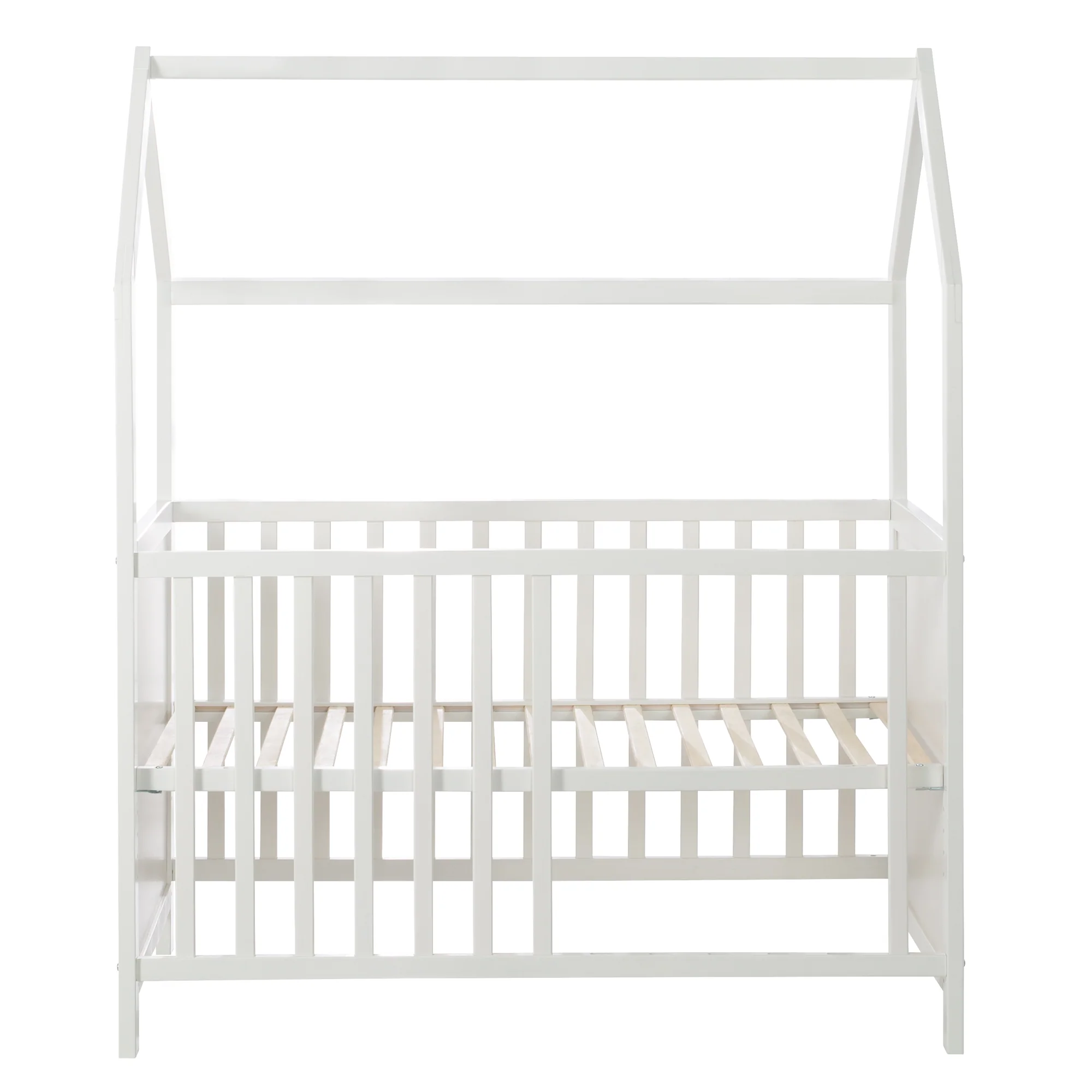 Hausbett 60 x 120 cm, FSC zertifiziert, weiß, 6-fach verstellbar, als Baby- & Beistellbett geeignet - Image 10