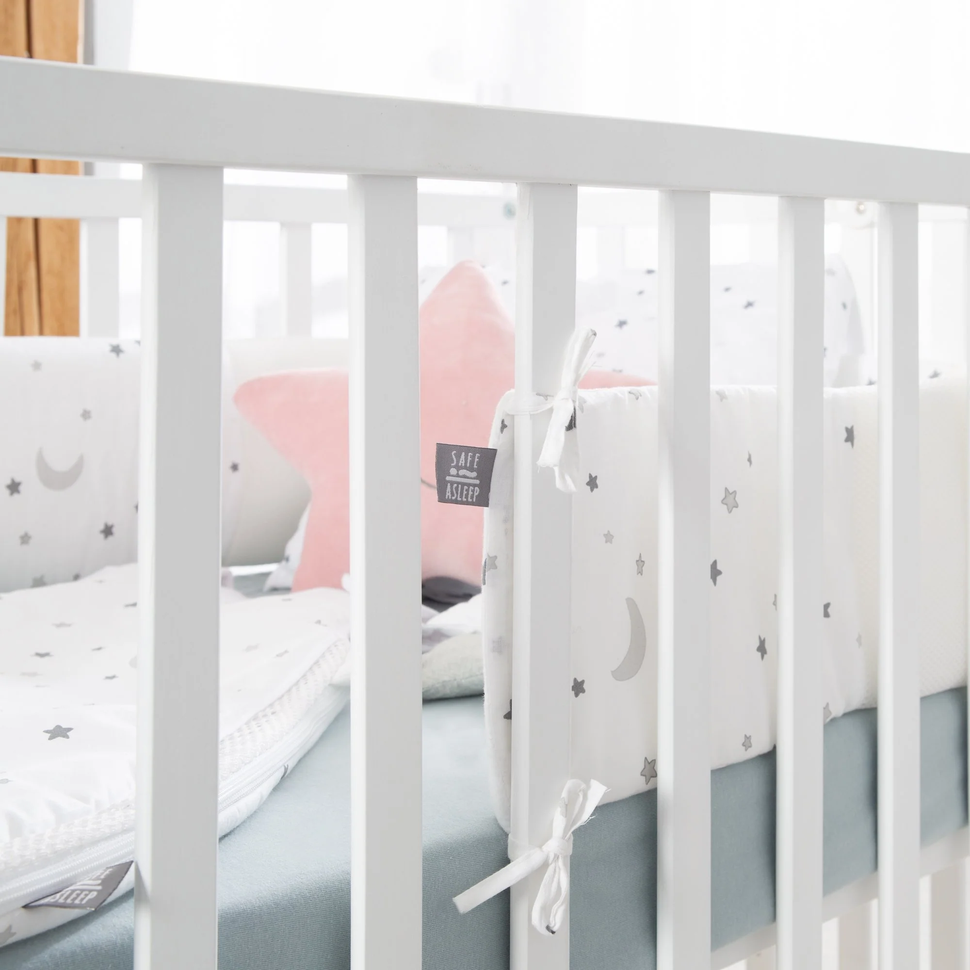 'safe asleep®' Nestchen Easy Air 'Sternenzauber grau', luftzirkulierend, mit AIR-Balance-System - Image 3