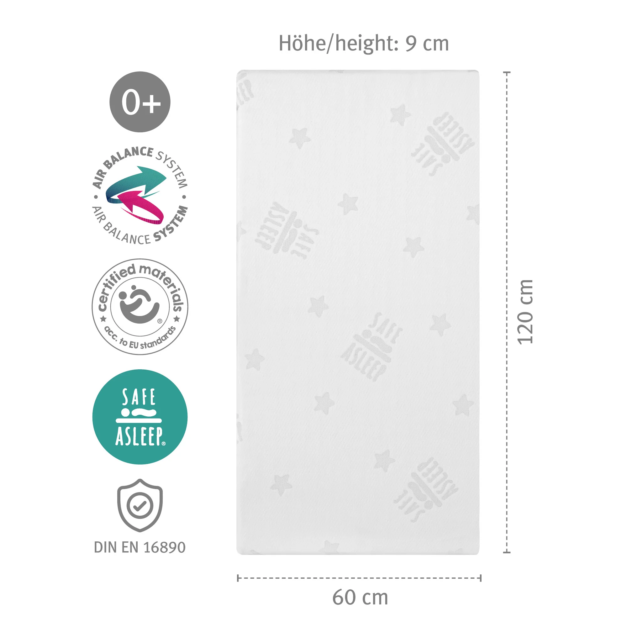 Babybettmatratze 'safe asleep®', AIR BALANCE PLUS, 60 x 120 x 9 cm, für optimales Schlafklima - Image 19