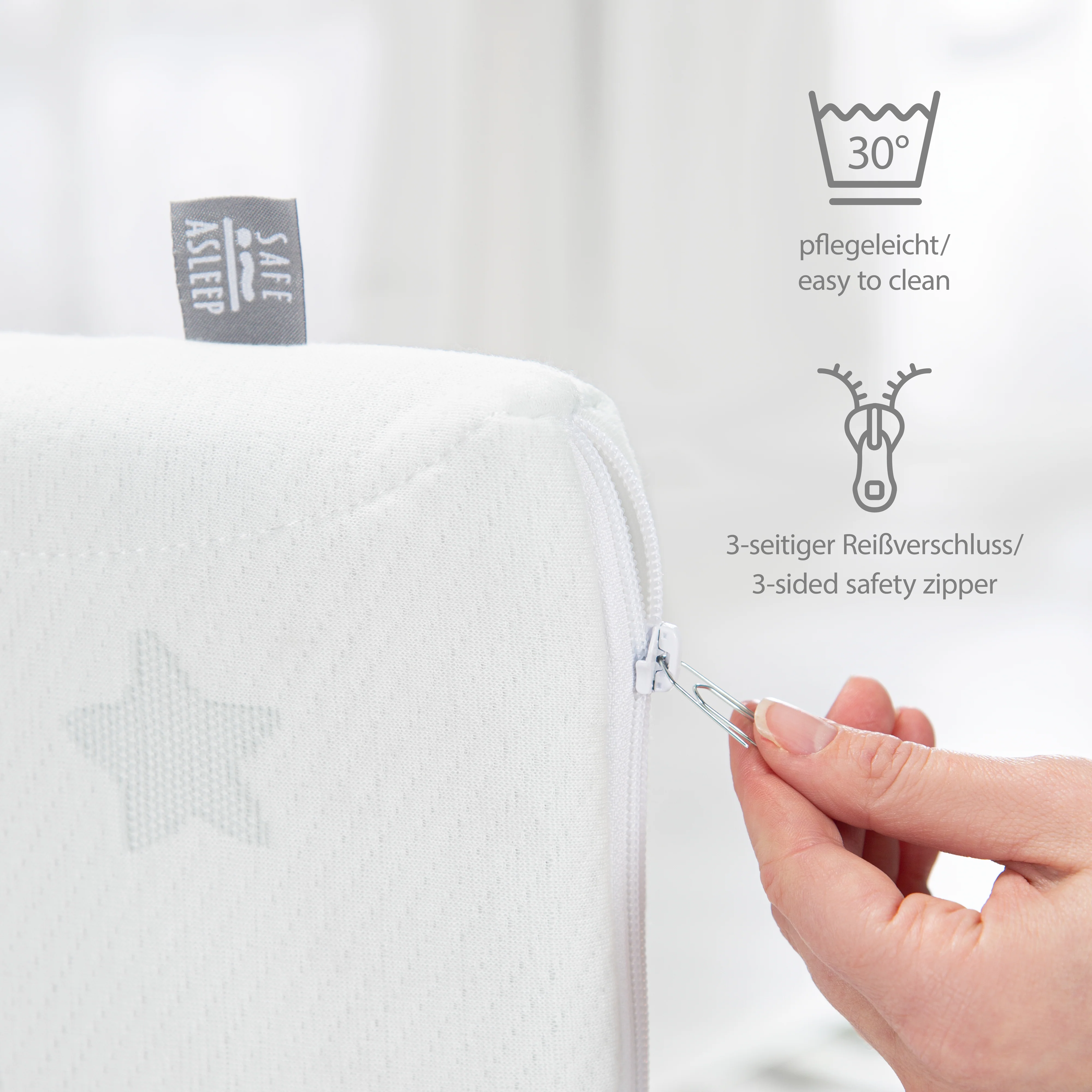 Babybettmatratze COMFORT AIR ROLL 'safe asleep®' mit Nässeschutz - Weiß - Image 7