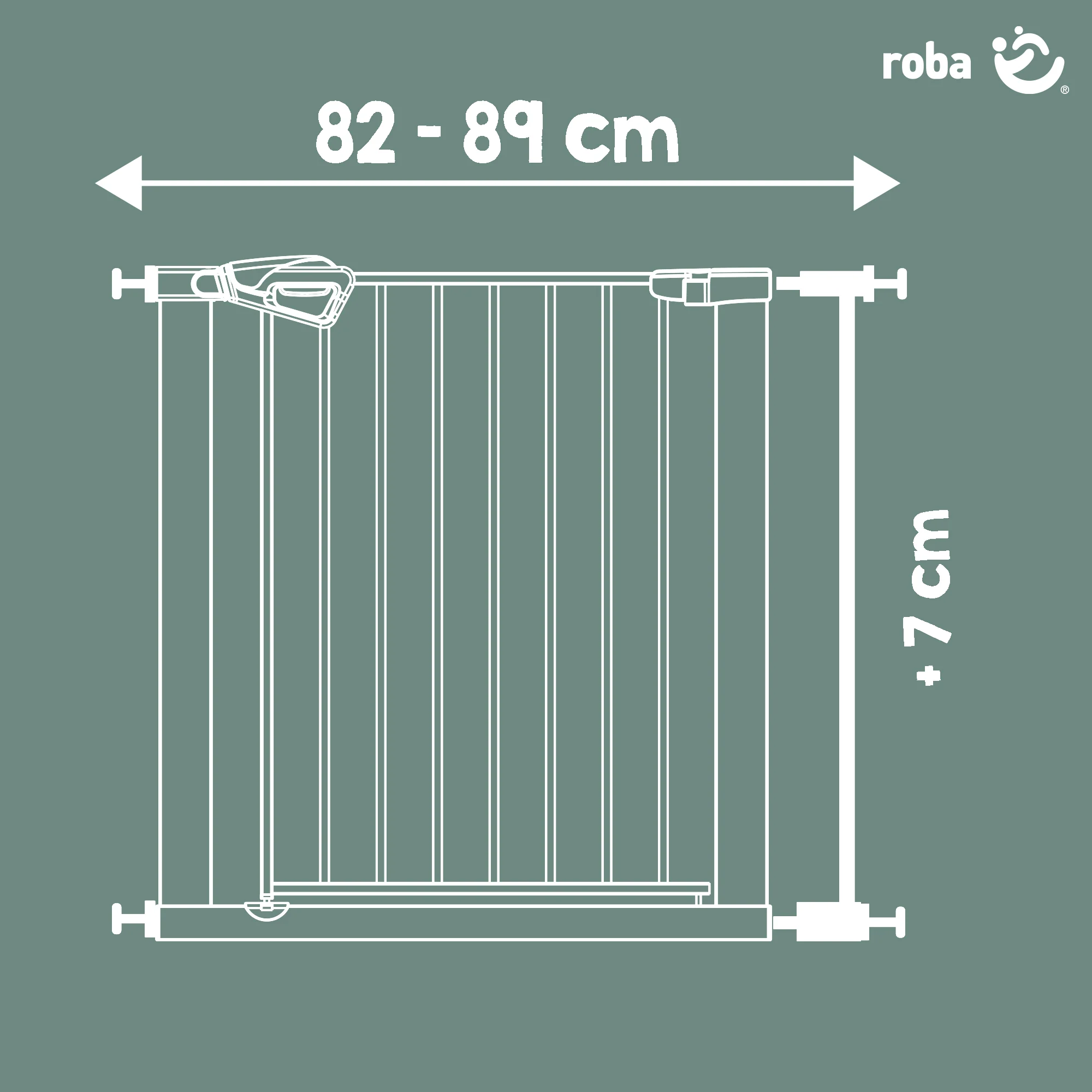 Anbauteil 7 cm - Erweiterung für Tür- & Treppenschutzgitter easySafe + aus Metall - Schwarz - Image 2