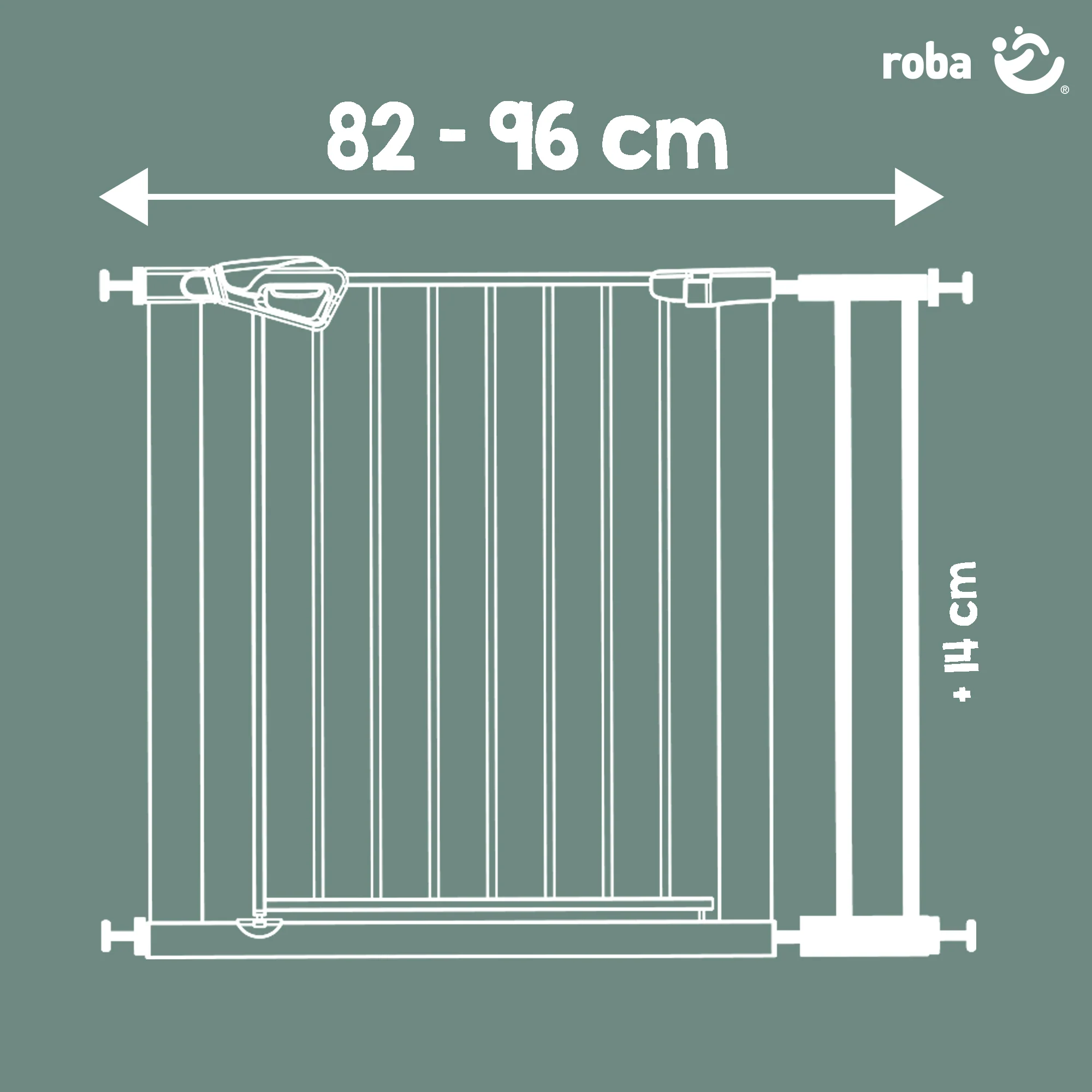 Anbauteil 14 cm - Erweiterung für Tür- & Treppenschutzgitter easySafe+ aus Metall - Weiß - Image 3