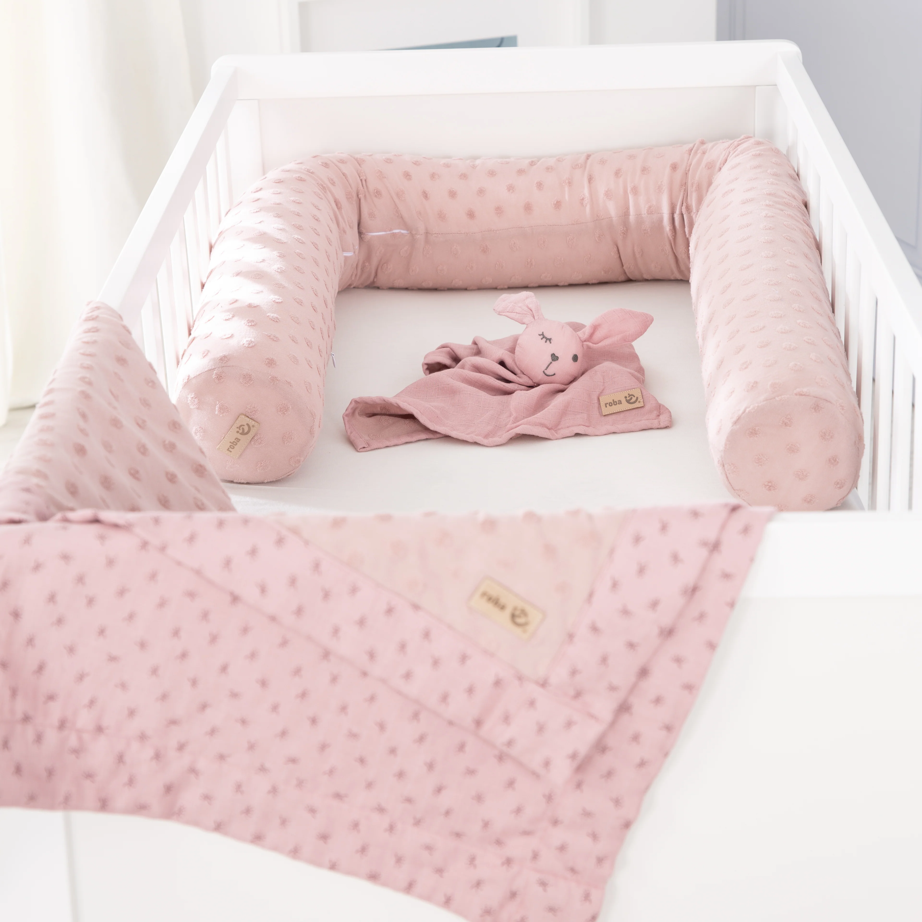 Organic Geschenkset 'Lil Planet' rosa/mauve, Bio-Bettschlange, -Decke & -Schmusetuch - Image 3