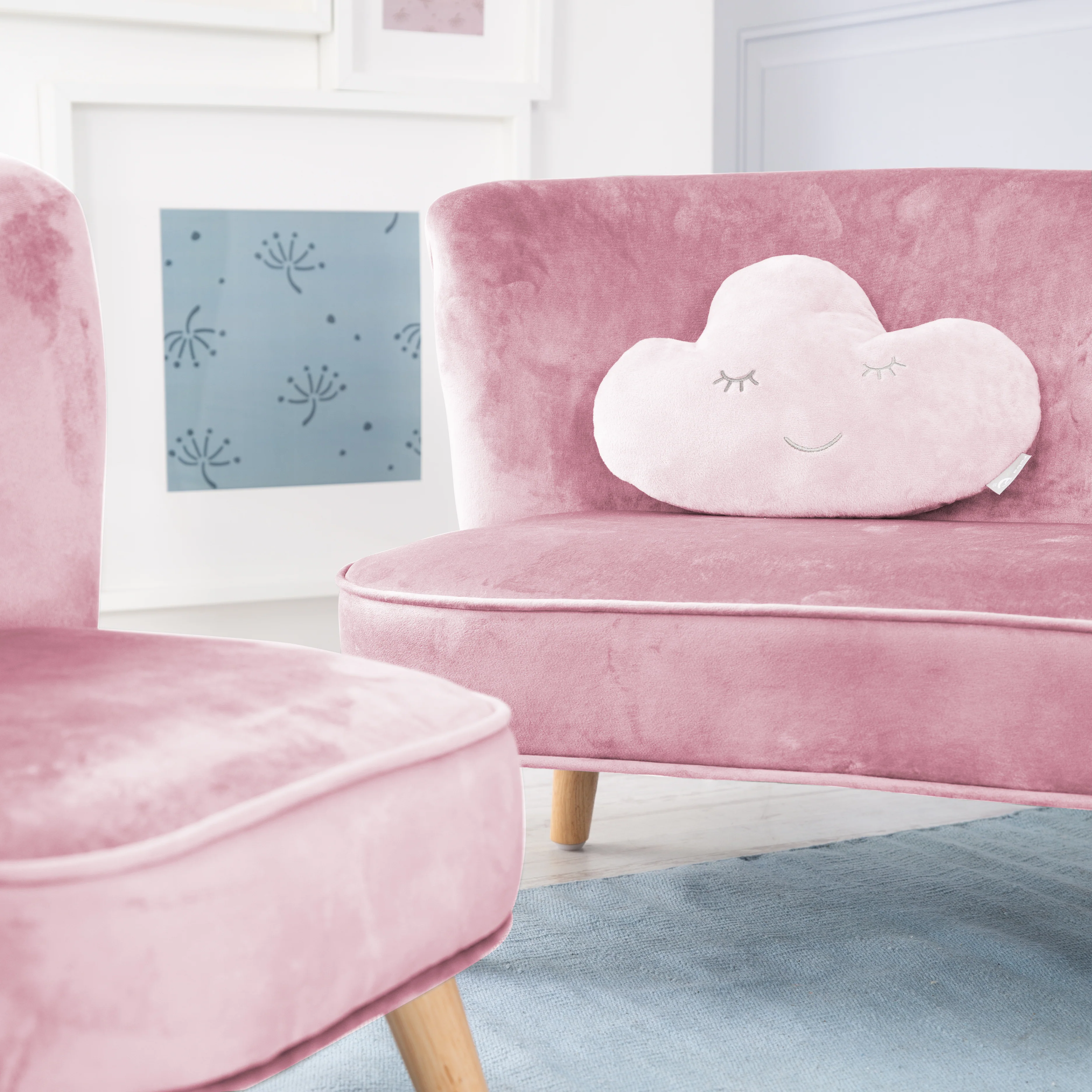 Bundle 'Lil Sofa' enthält Kindersofa, Kindersessel, Dekokissen Wolke in rosa/mauve - Image 3