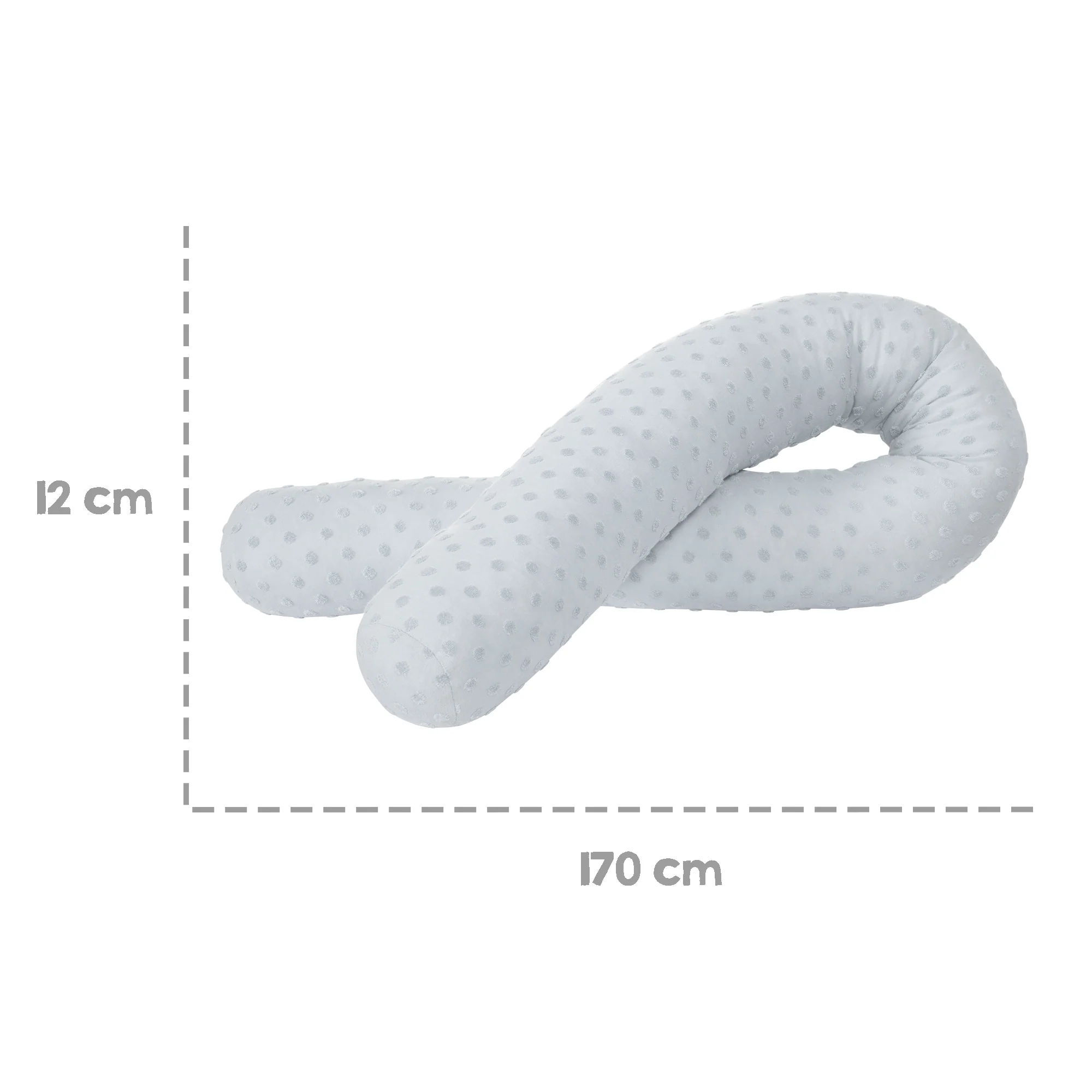Organic Bettschlange 'Lil Planet' - Bio-Baumwolle - 170 cm lang, Ø 12 cm - Hellblau - Image 4