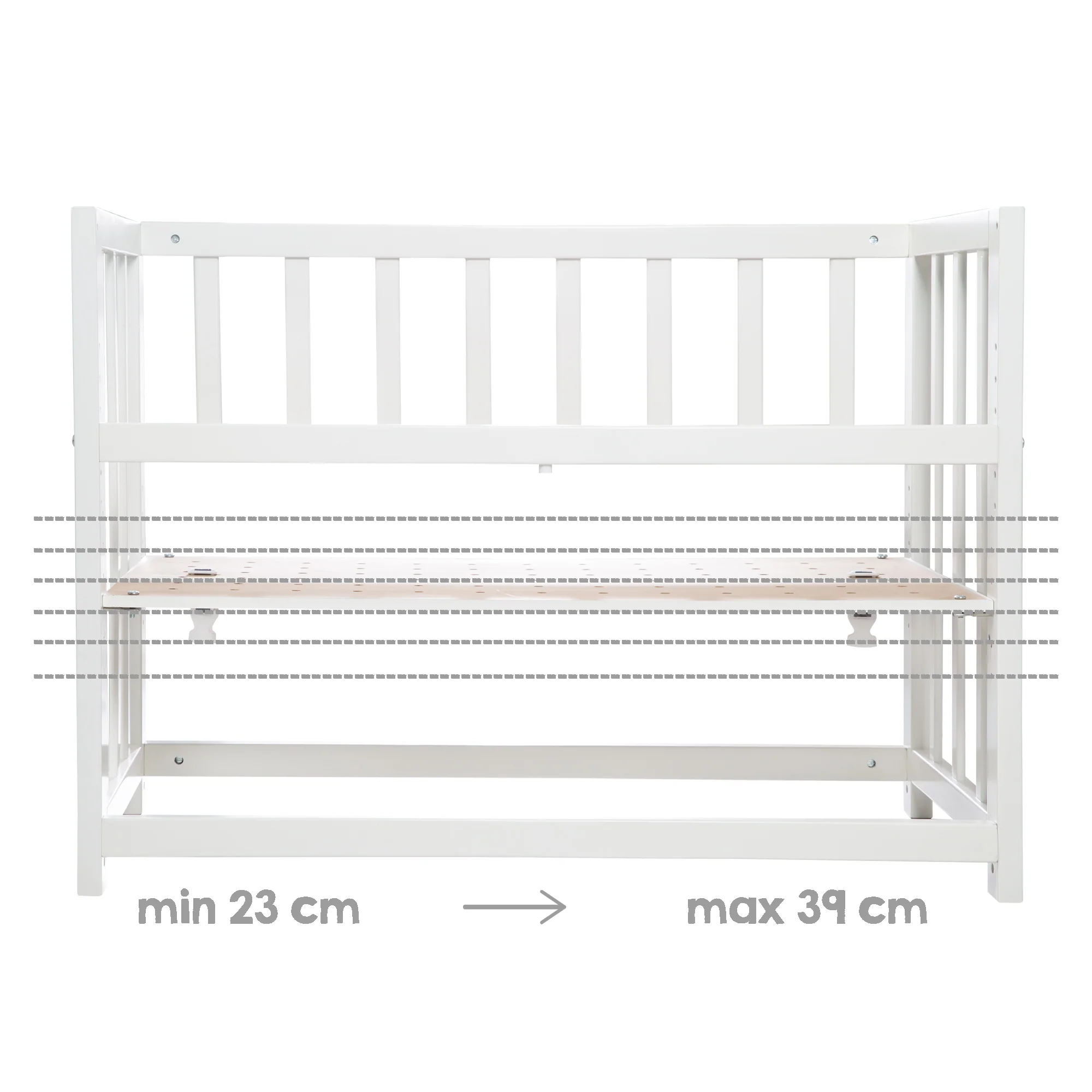 Stuben- & Beistellbett 'Indibär' 4 in 1, Babybett, Wiege & Kinderbank, weiß - Image 4
