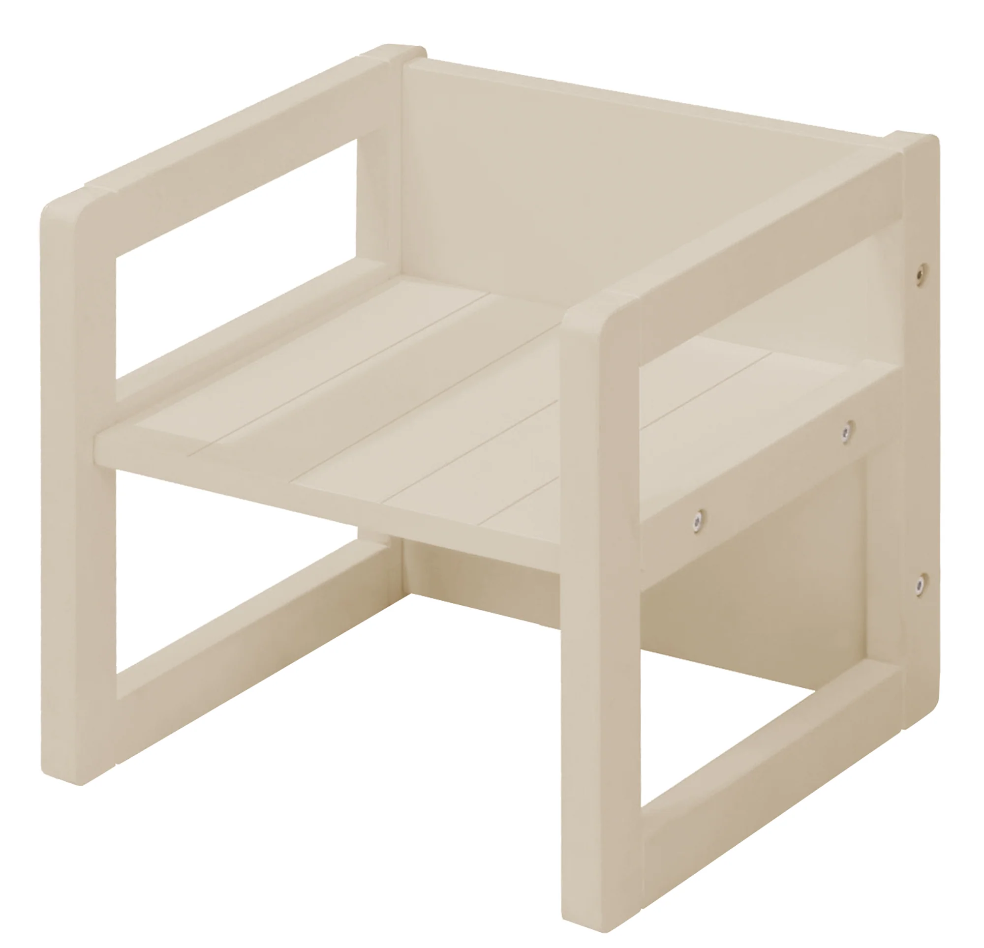 Sitzhocker für Kinder im Landhausstil - Wendehocker mit 3 Sitzhöhen - Holz beige / Cashmere - Image 6