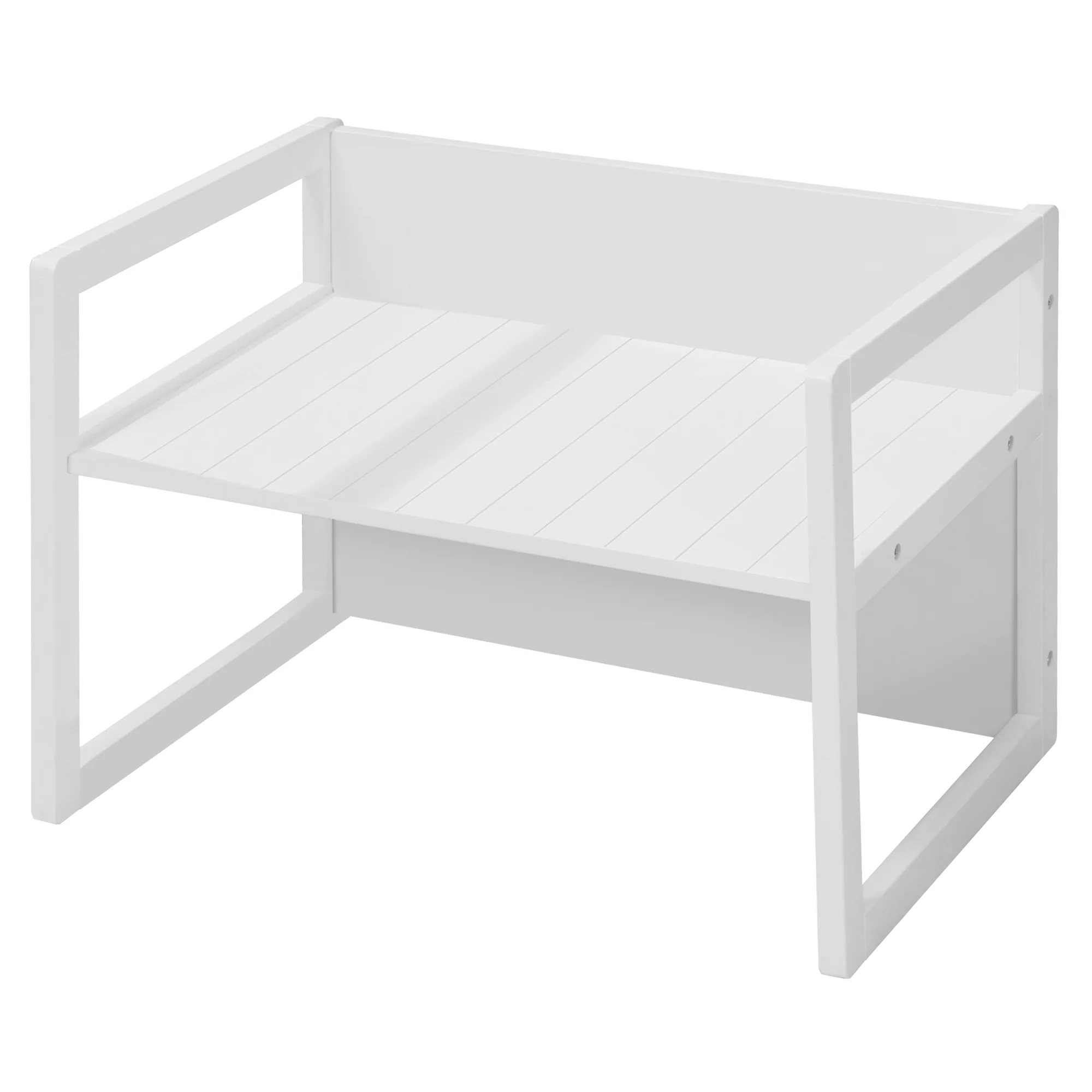 Sitzbank im Landhausstil - 2 Sitzhöhen oder als Kindertisch verwendbar - Weiß - Image 5