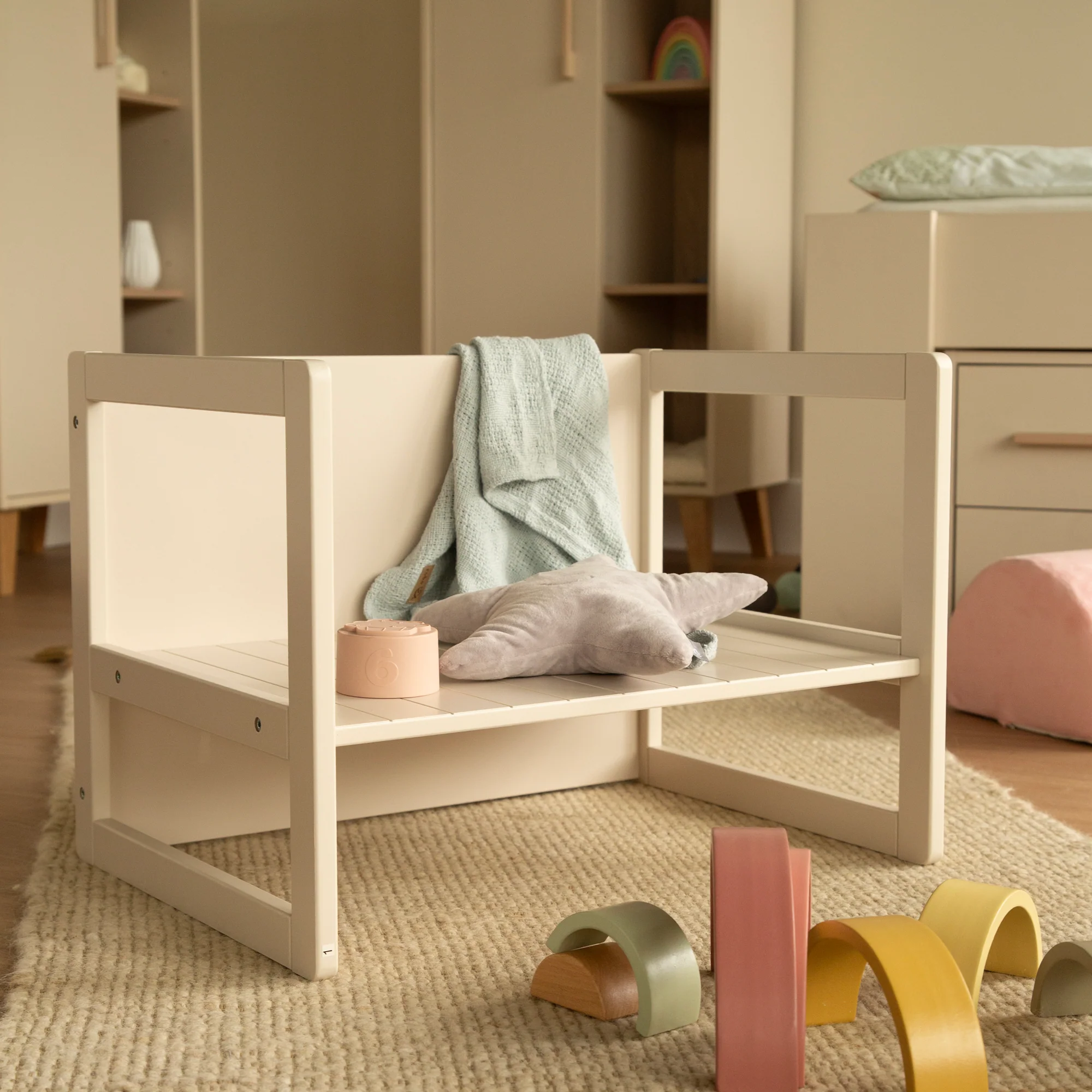Sitzbank im Landhausstil - 2 Sitzhöhen oder als Kindertisch verwendbar - Cashmere - Image 10
