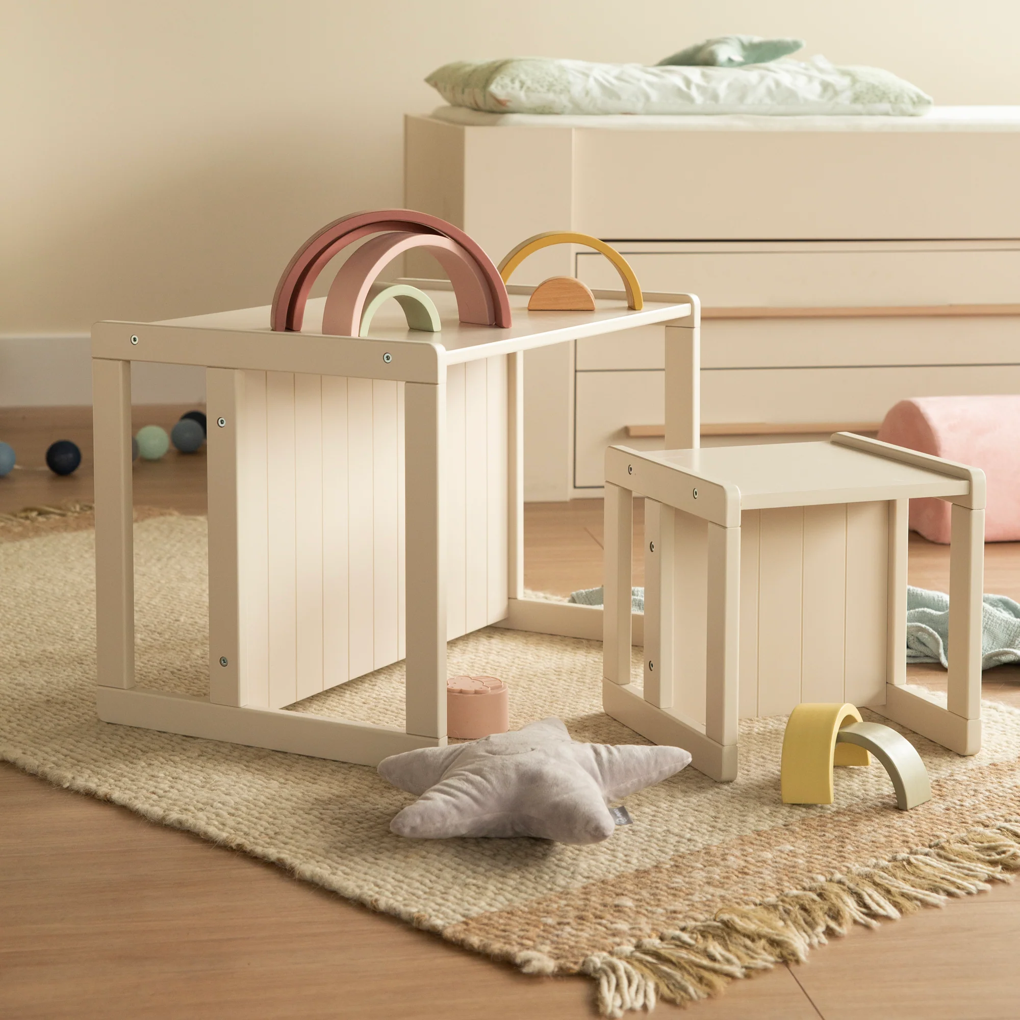 Sitzbank im Landhausstil - 2 Sitzhöhen oder als Kindertisch verwendbar - Cashmere - Image 16