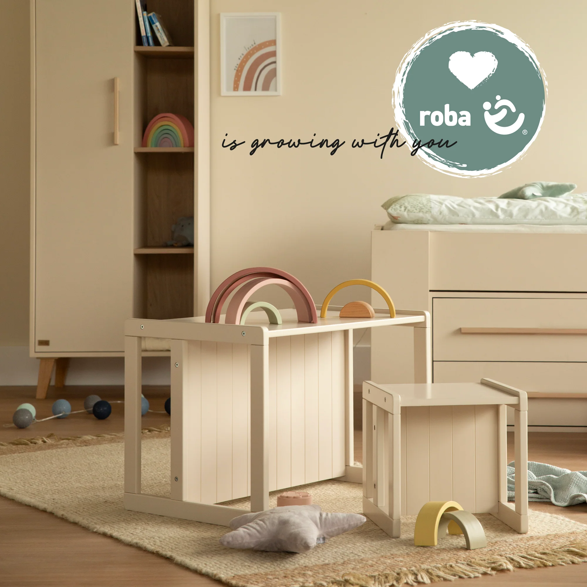 Sitzbank im Landhausstil - 2 Sitzhöhen oder als Kindertisch verwendbar - Cashmere - Image 3