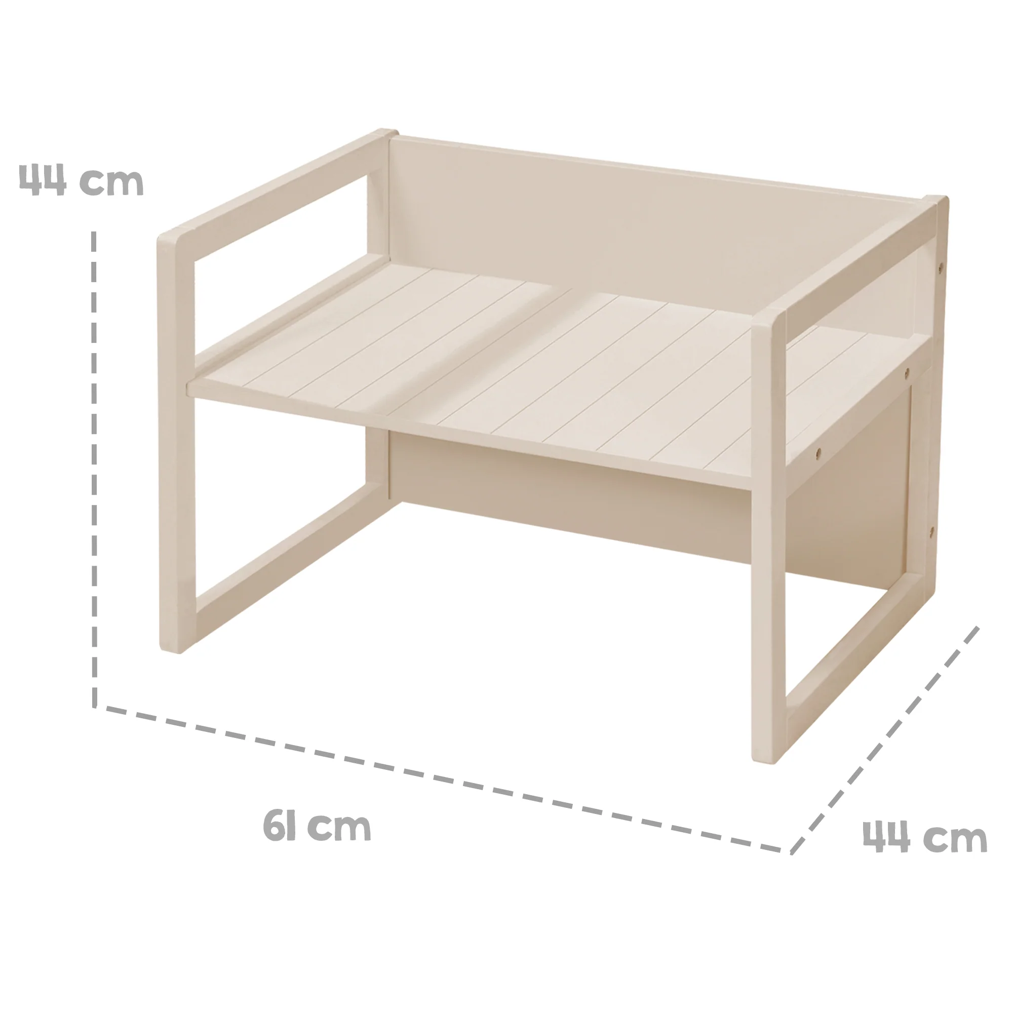Sitzbank im Landhausstil - 2 Sitzhöhen oder als Kindertisch verwendbar - Cashmere - Image 9