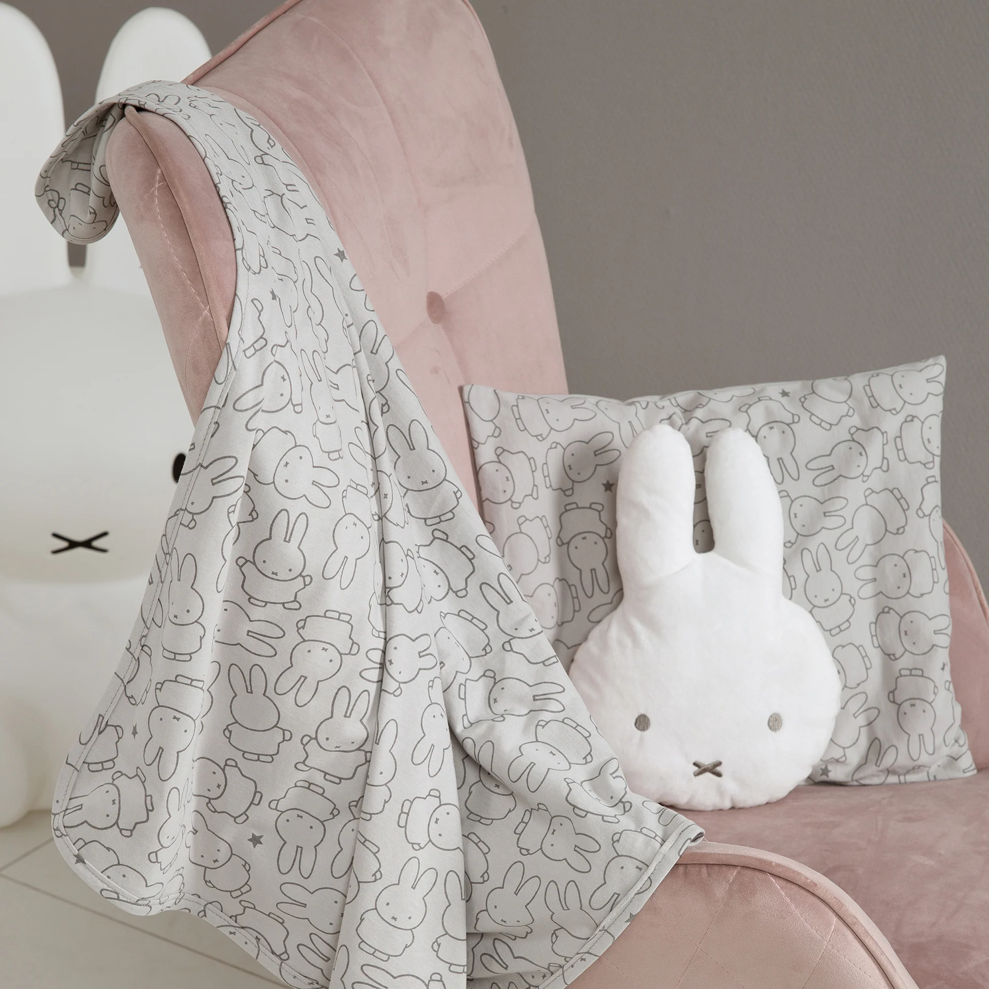 Babydecke 'miffy®', Jerseydecke aus 100 % Baumwolle für Mädchen und Jungen, 80 x 80 cm - Image 4