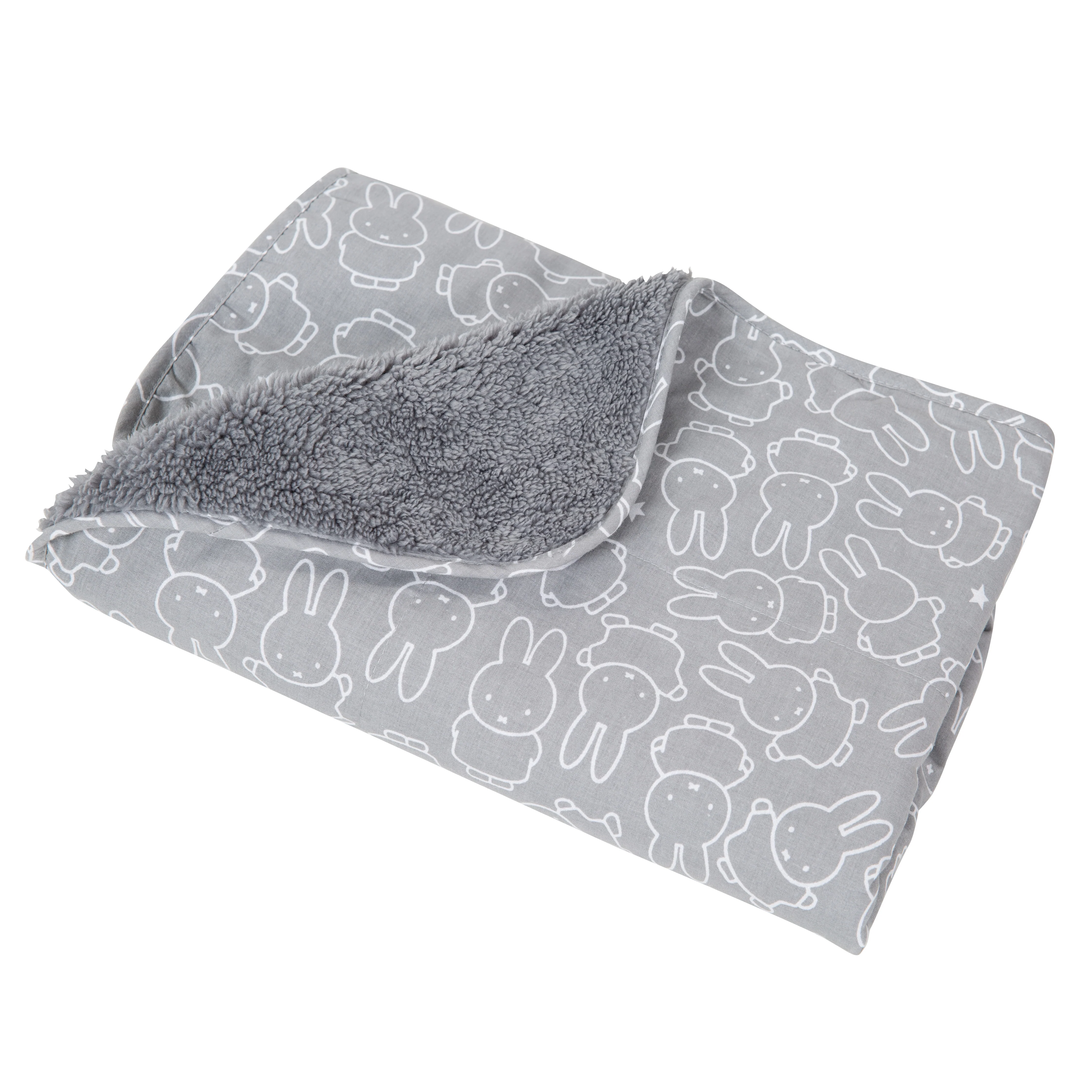 Babydecke 'miffy®', 2 seitig: 1x super weich, warm & flauschig, 1x 100 % Baumwolle - Image 2