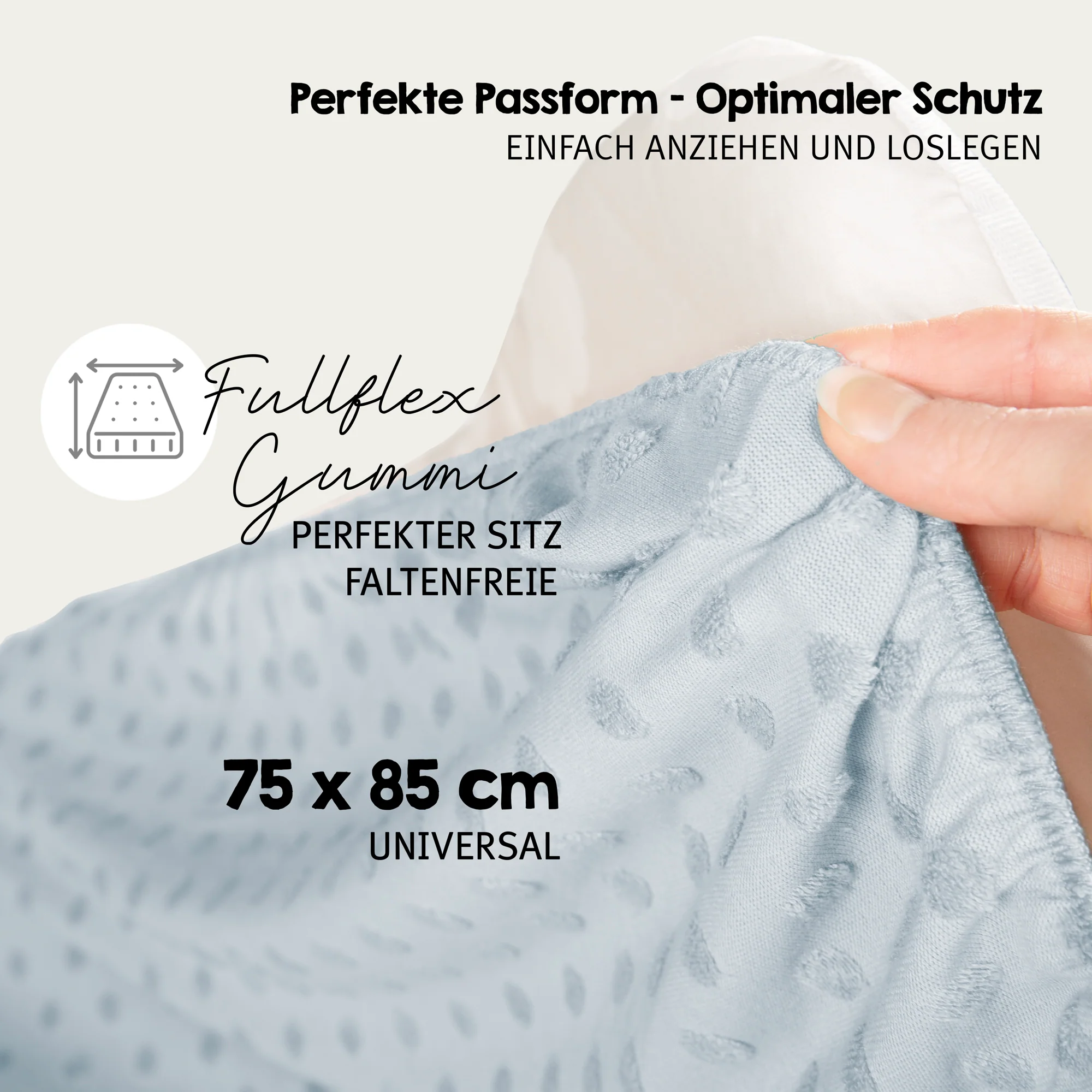 Organic Spannbezug für Wickelauflagen 'Lil Planet' aus Bio-Jersey - GOTS - 85 x 75 cm - Hellblau - Image 12