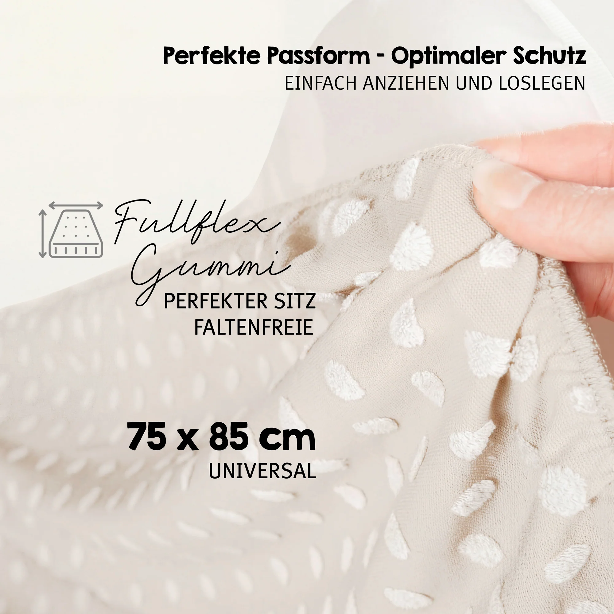 Organic Spannbezug für Wickelauflagen 75x85 cm 'Frosty Almond' - Beige - Image 12