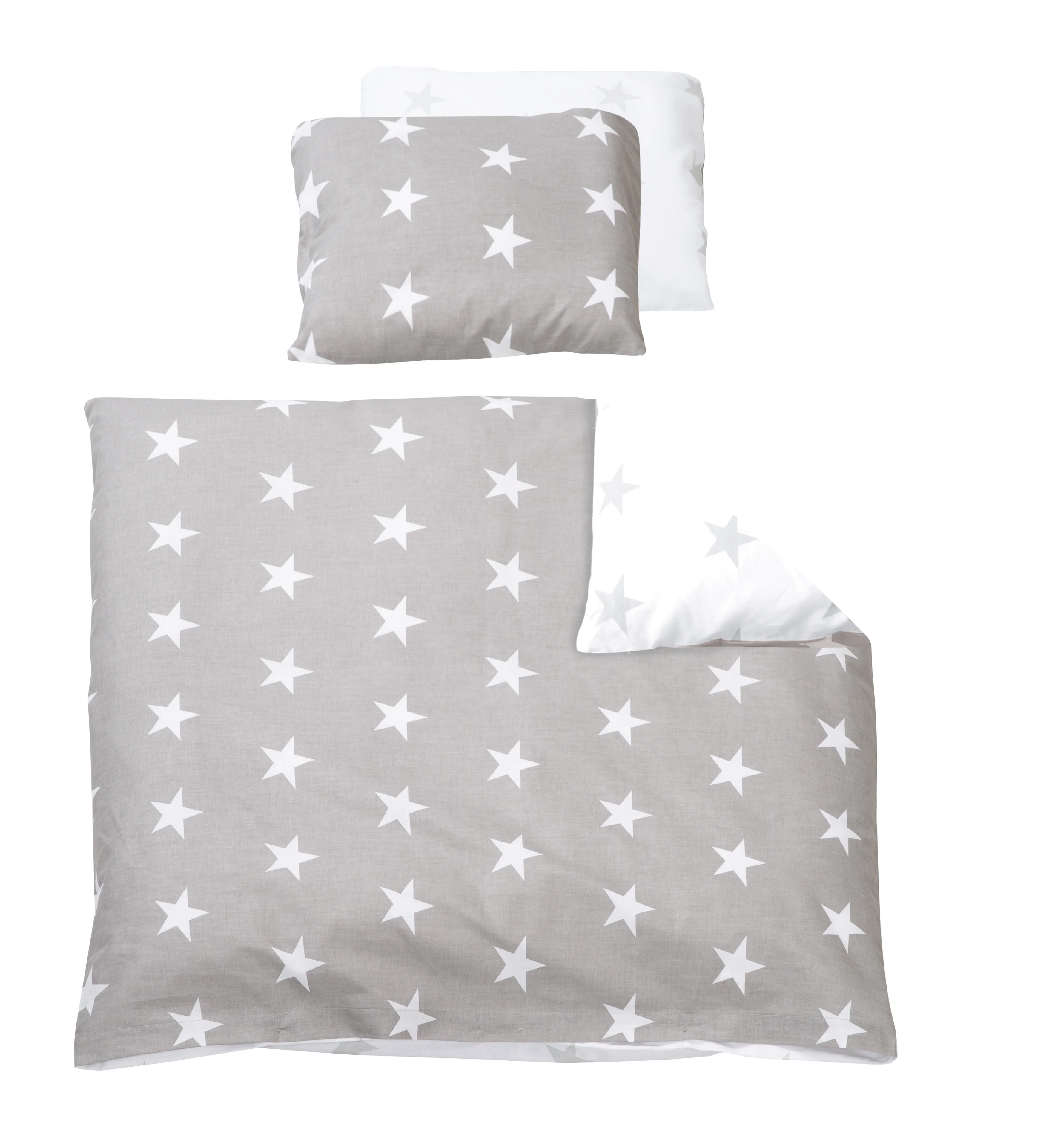 Wiegenbettwäsche 'Little Stars', 2-tlg Wiegenset, Babybettwäsche 80 x 80 cm, 100 % Baumwolle