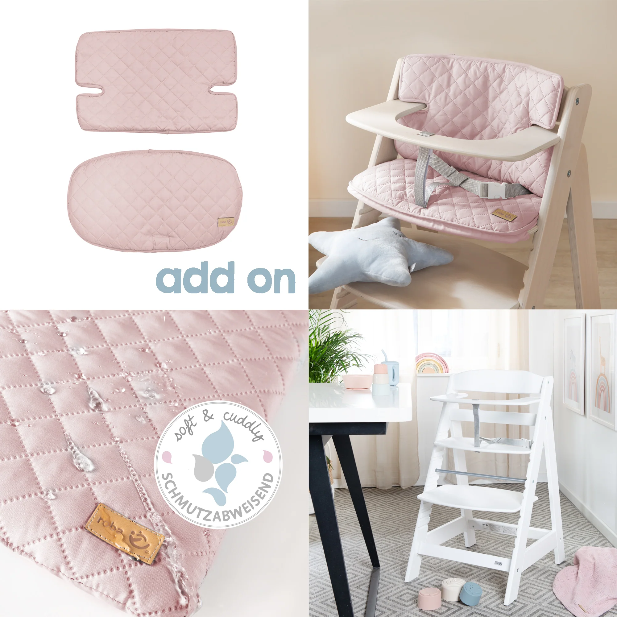Sitzverkleinerer 'roba Style' - Sitzkissen 2-teilig - Einlage für Treppenhochstühle - Rosa - Image 4