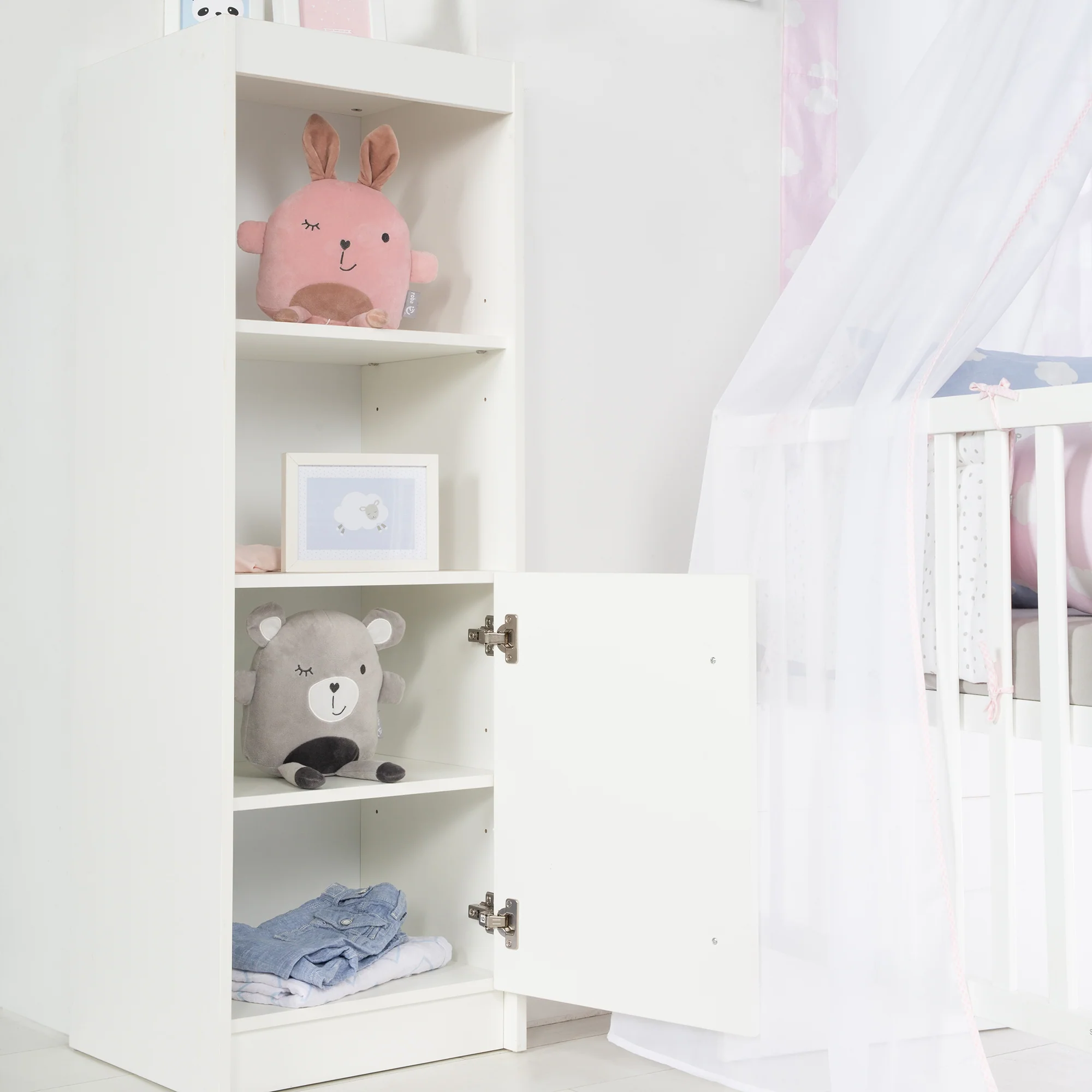 Standregal 'Maren', Holzregal für Baby- & Kinderzimmer, Korpus/Fronten weiß - Image 4