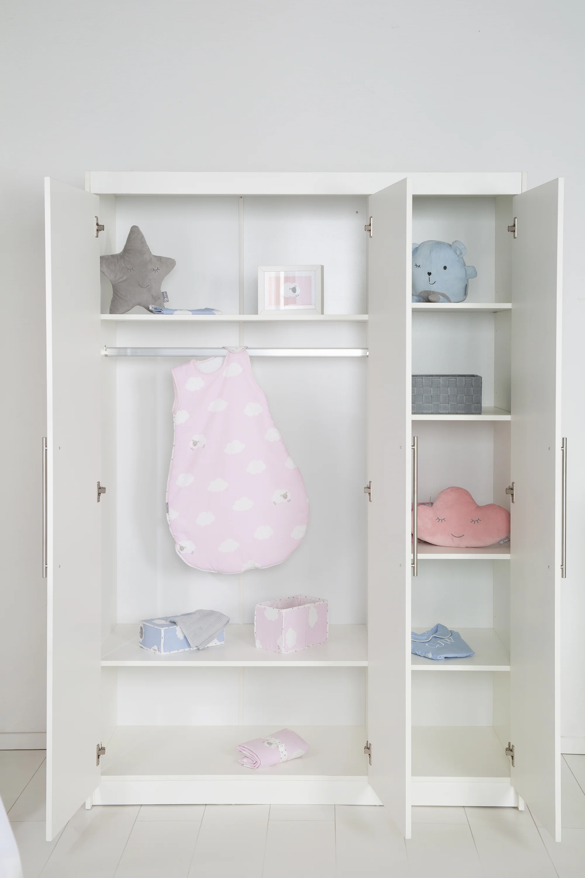 Kleiderschrank 'Maren', 3-türiger Drehtürenschrank, in 190 x 131 x 52 cm, weiß - Image 7