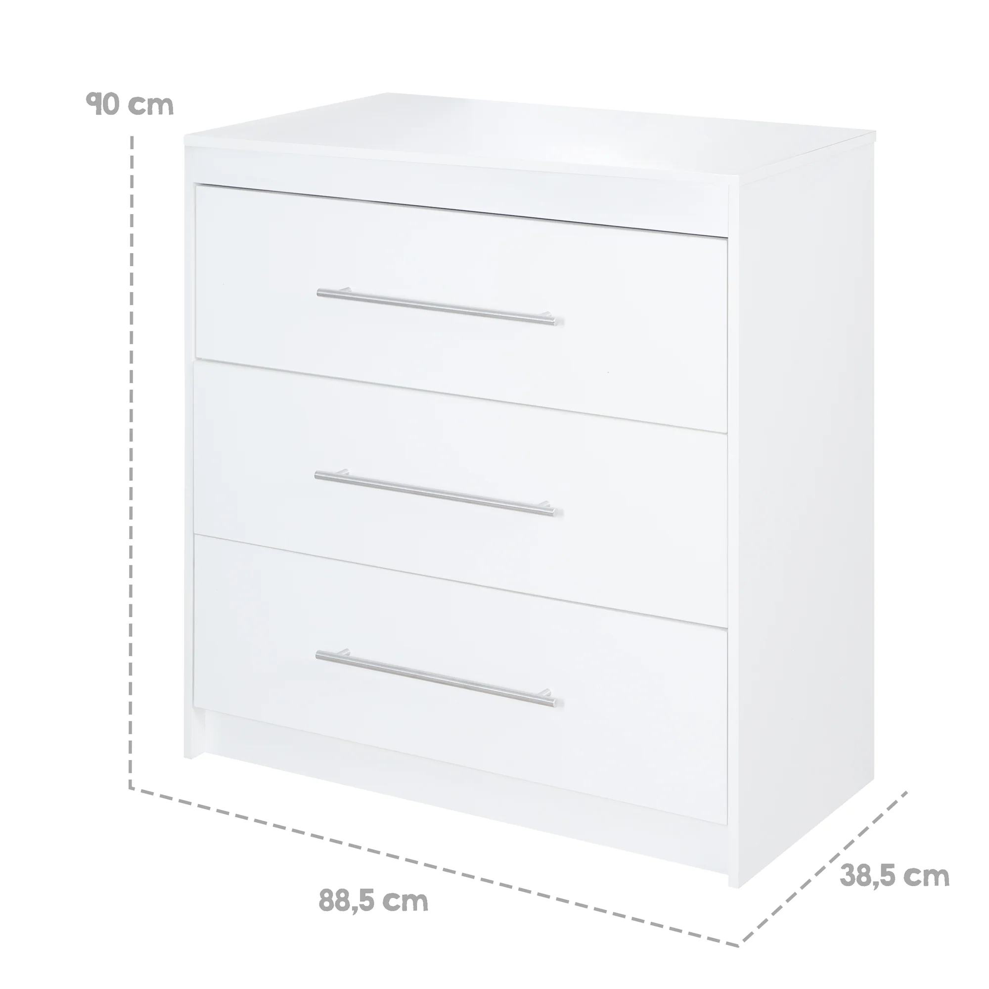 Wickelkommode 'Maren' mit abnehmbarem Aufsatz, schmal, 3 Schubladen, Wickelhöhe 90,5 cm - Image 10