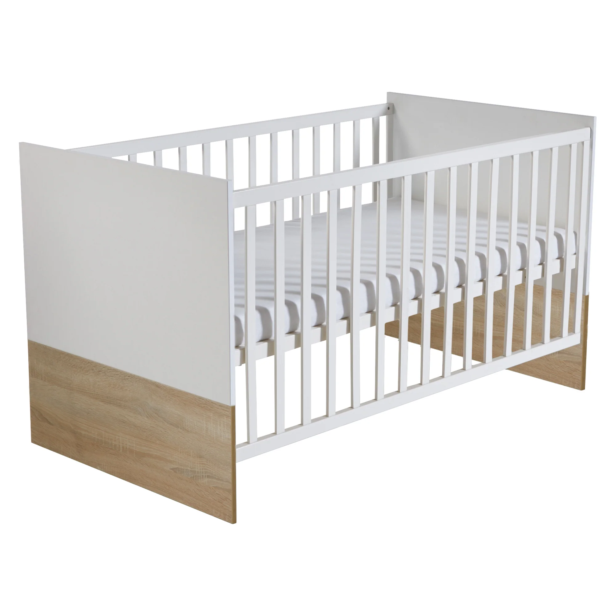 Kinderzimmerset 'Gabriella' 3-teilig - Bett 70x140 + Wickelkommode schmal + Kleiderschrank 3-türig - Image 4