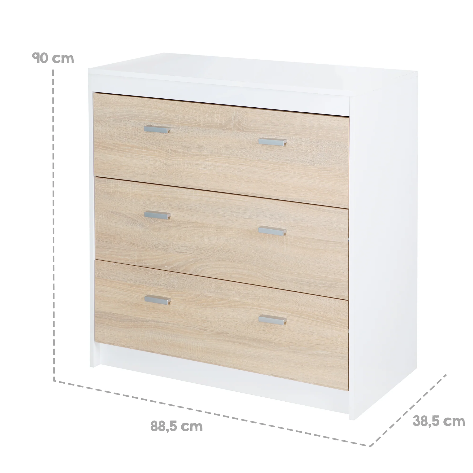 Wickelkommode 'Gabriella' mit abnehmbarem Ansatz, bicolor, 3 Schubladen, Wickelhöhe 90 cm - Image 8