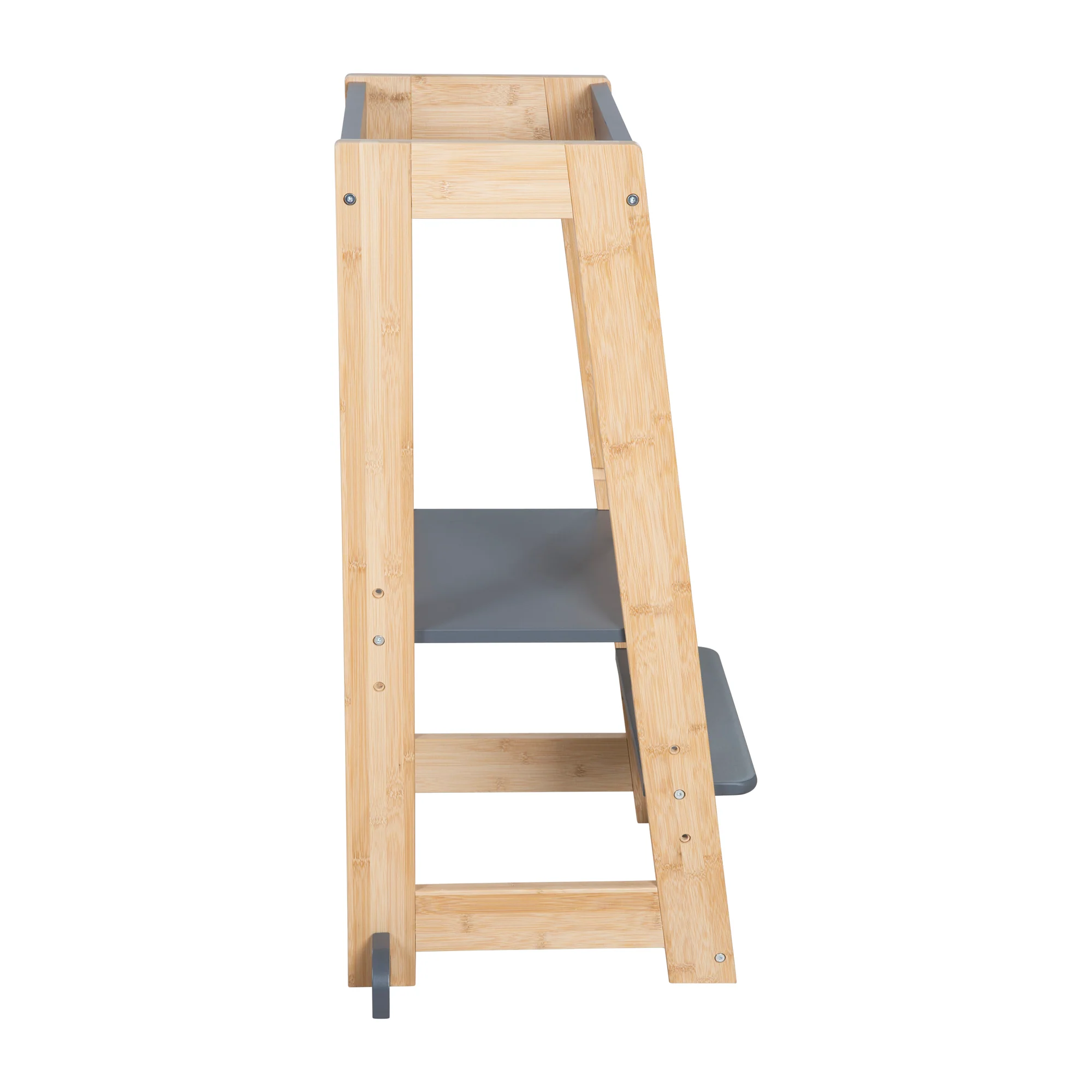 Lernturm für Kinder aus Holz - Bis 80 kg belastbar - Anthrazit / Bambus - Image 4