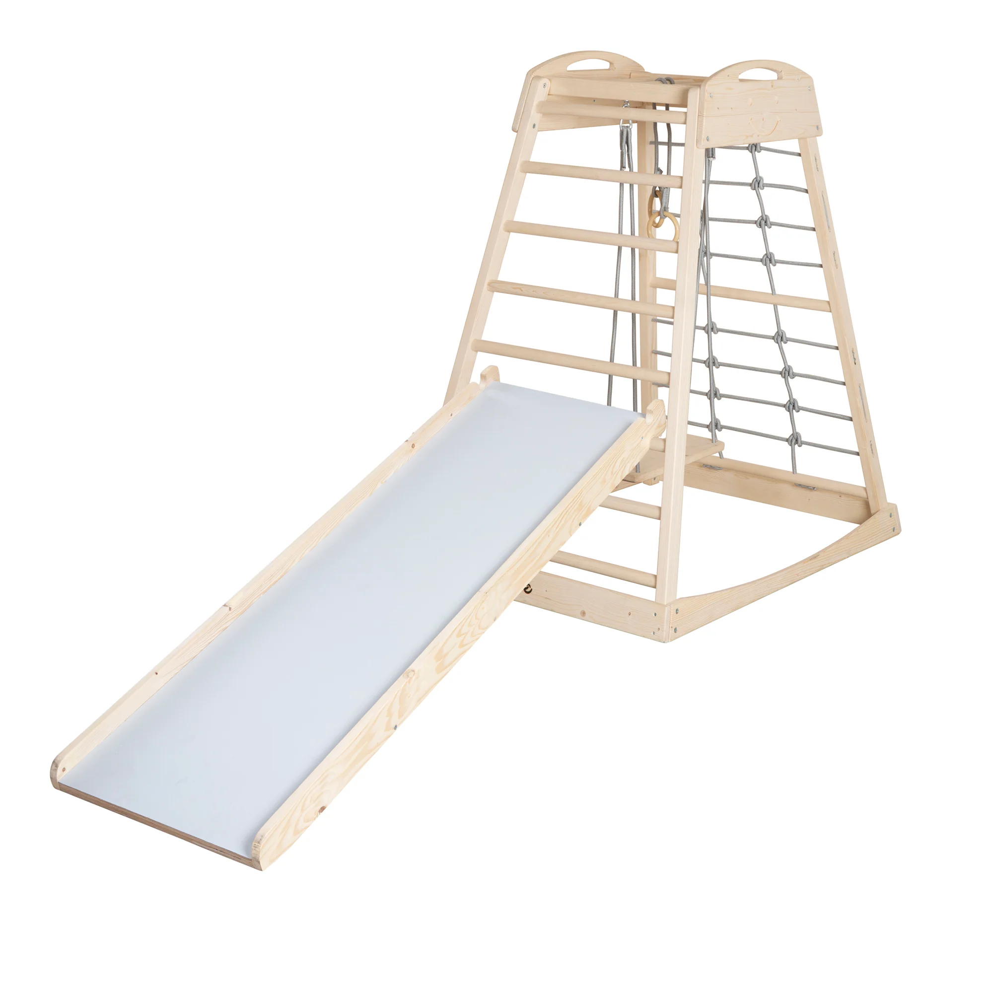 Set Indoor Spielturm inkl. komplettem Zubehör - Holz natur / Grau - Image 6