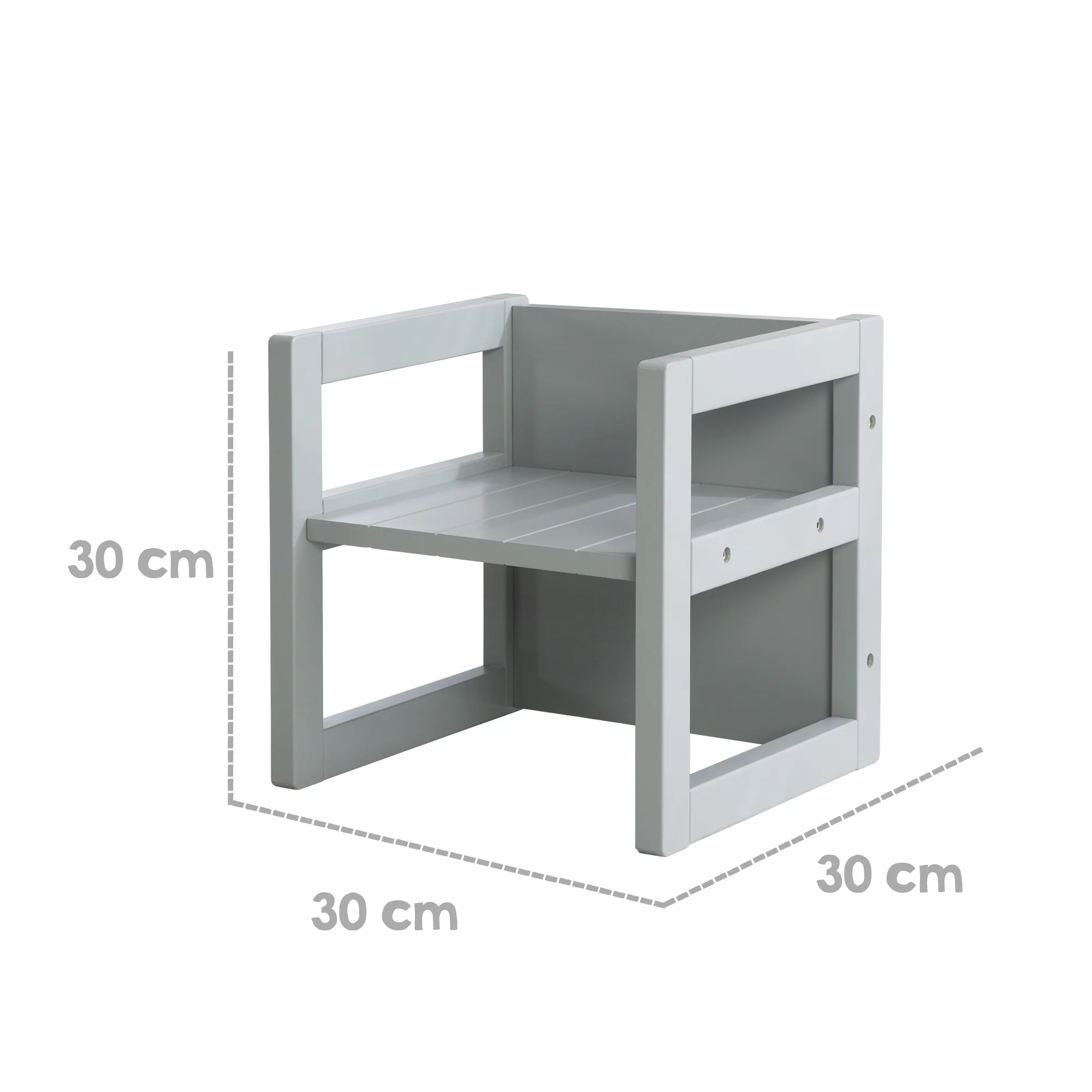 Sitzgruppe im Landhausstil für Kinder, 2 Hocker & eine zum Tisch umwandelbarer Kinderbank, grau - Image 5
