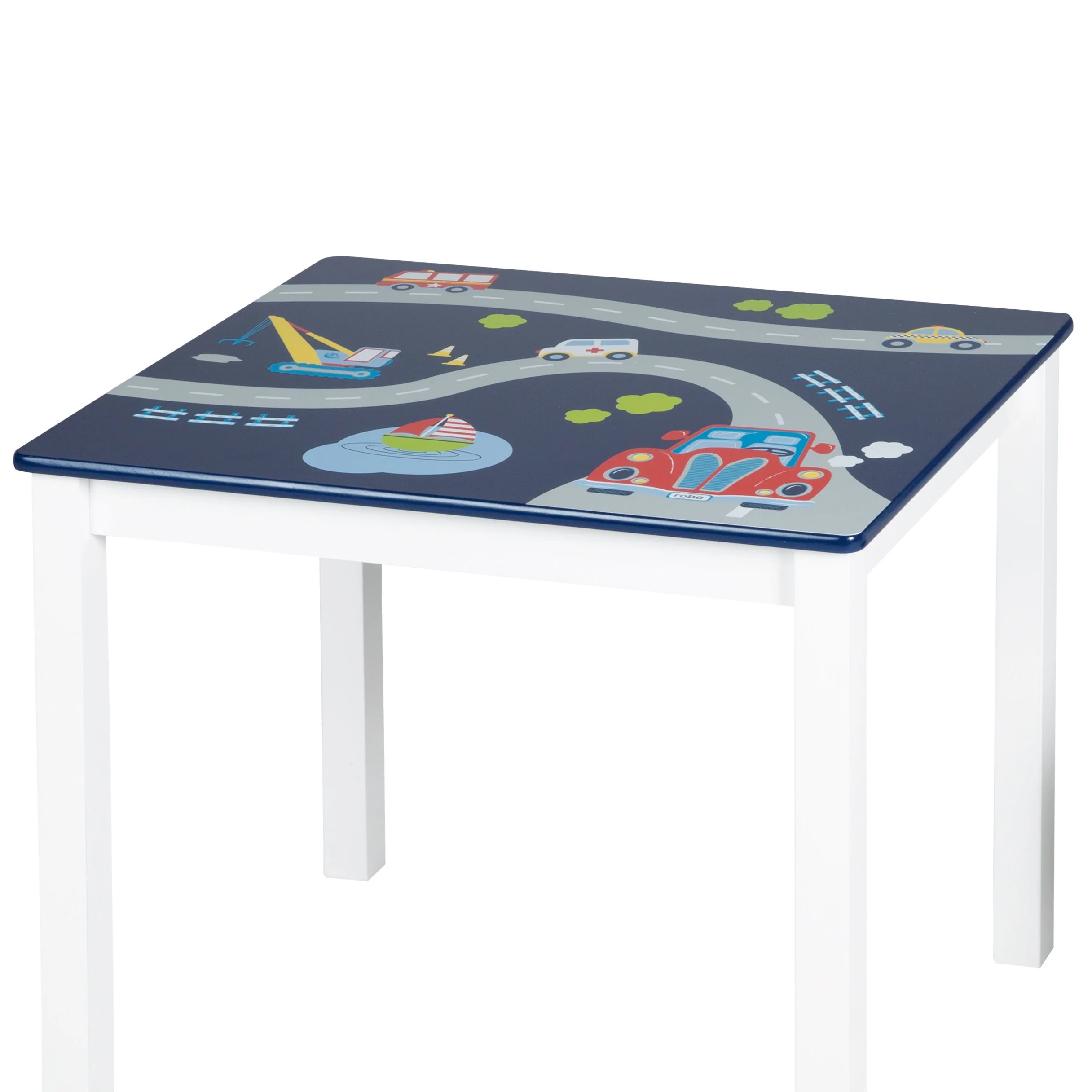 Kindersitzgruppe 'Rennfahrer', 2 Kinderstühle & 1 Tisch, mit Fahrzeug-Motiven in blau - Image 3