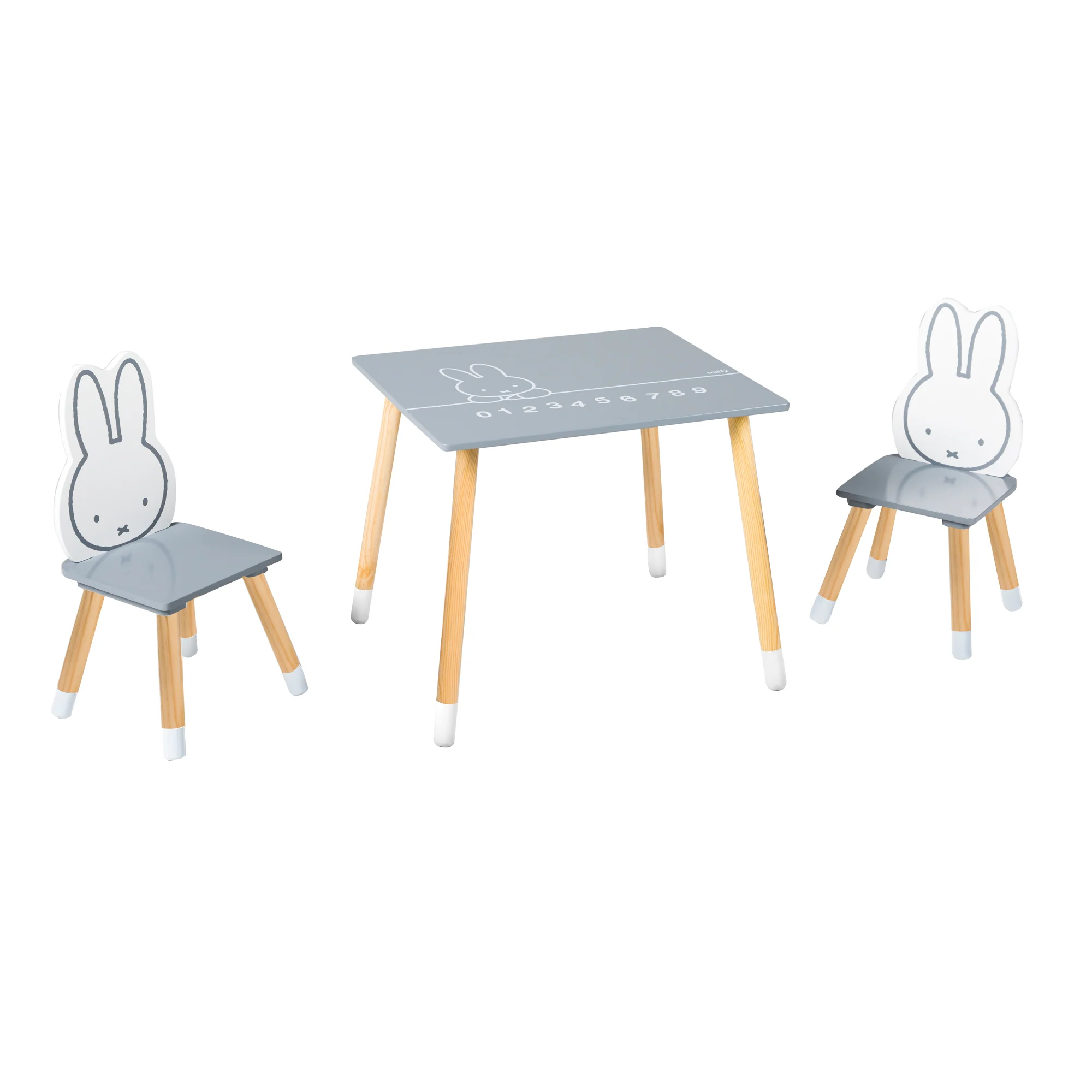 Kindersitzgruppe 'miffy®', 2 Kinderstühlen & 1 Tisch, Holz, dunkelgrau/ weiß lackiert - Image 10