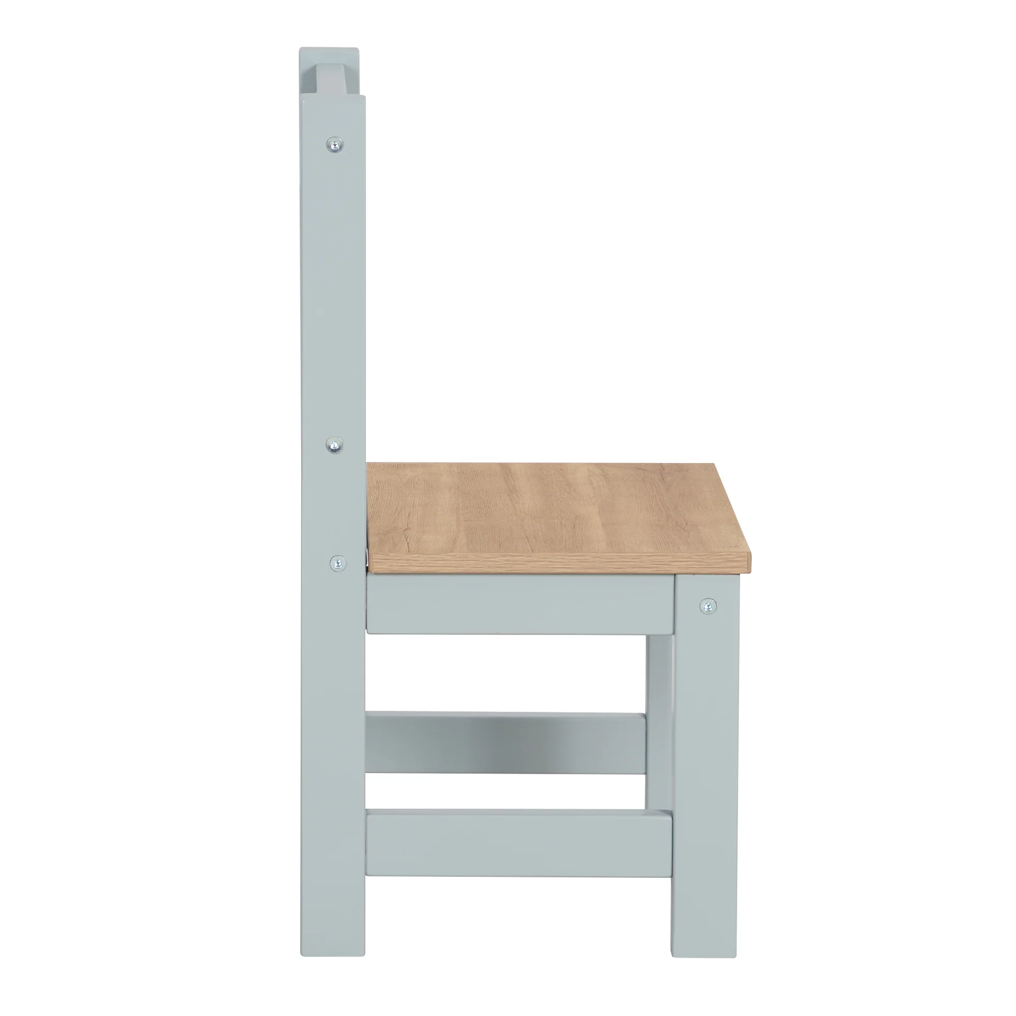 Kindersitzgruppe 'Woody' - 2 Stühle & 1 Tisch - Taupe lackiert - Holzdekor - Image 6