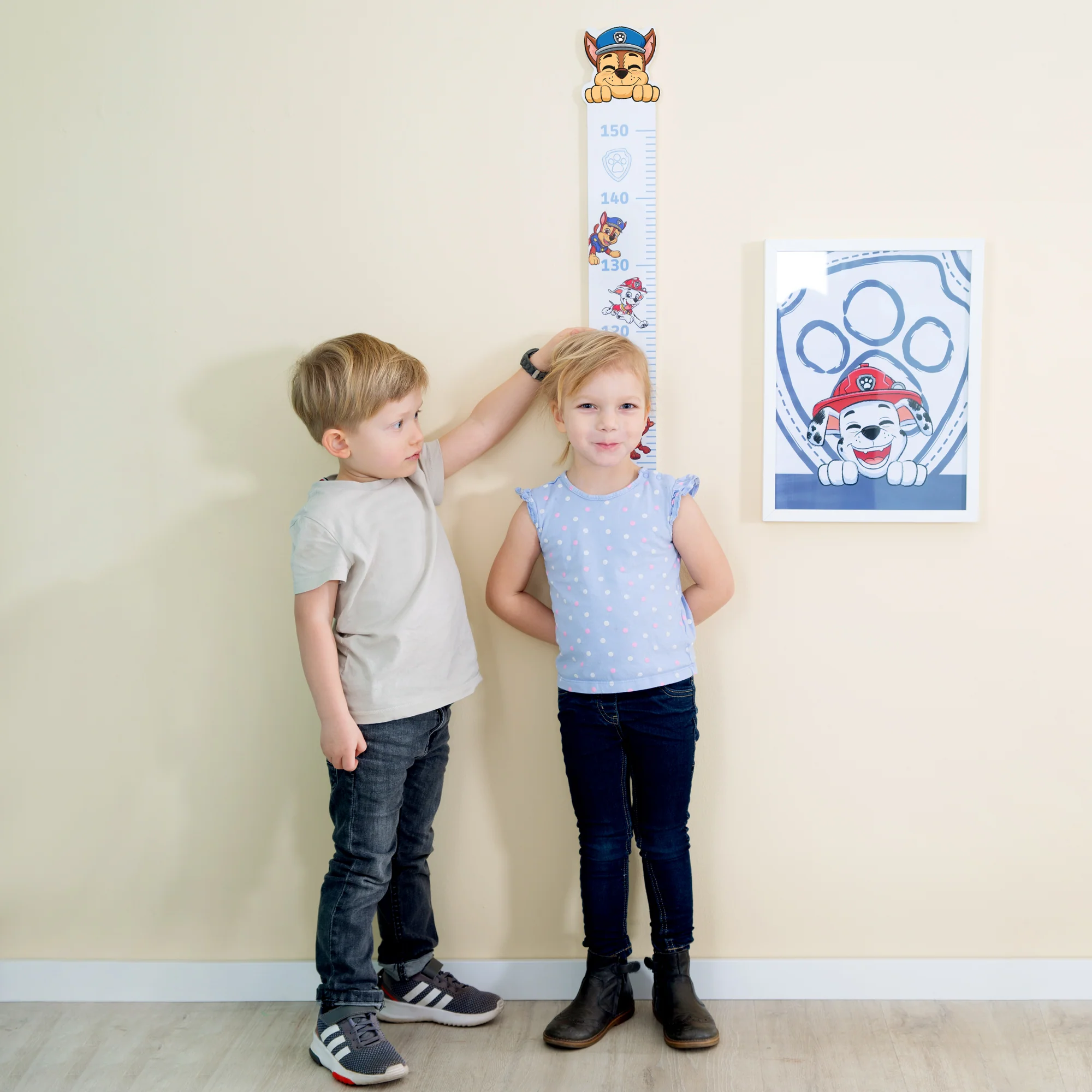 Messlatte Paw Patrol - Skala von 70 cm bis 150 cm für Kinder - Holz weiß / blau - Image 4