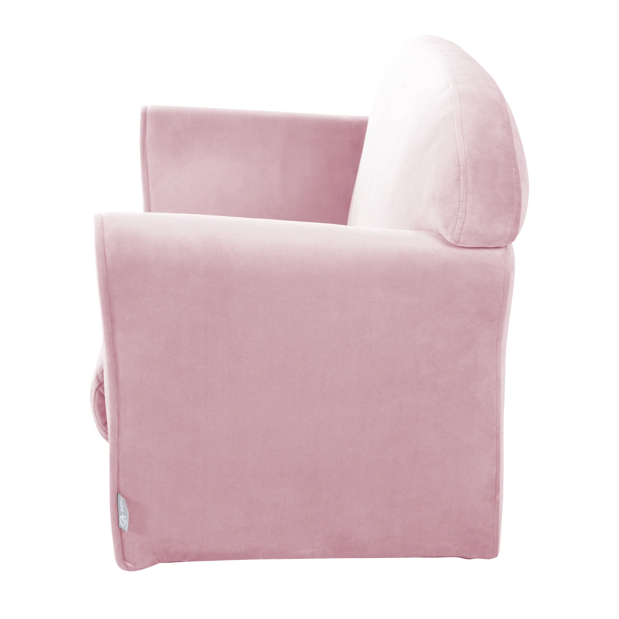 Kindersofa 'Lil Sofa' mit Armlehnen, bequeme Kindercouch mit rosa Samtstoff bezogen - Image 4