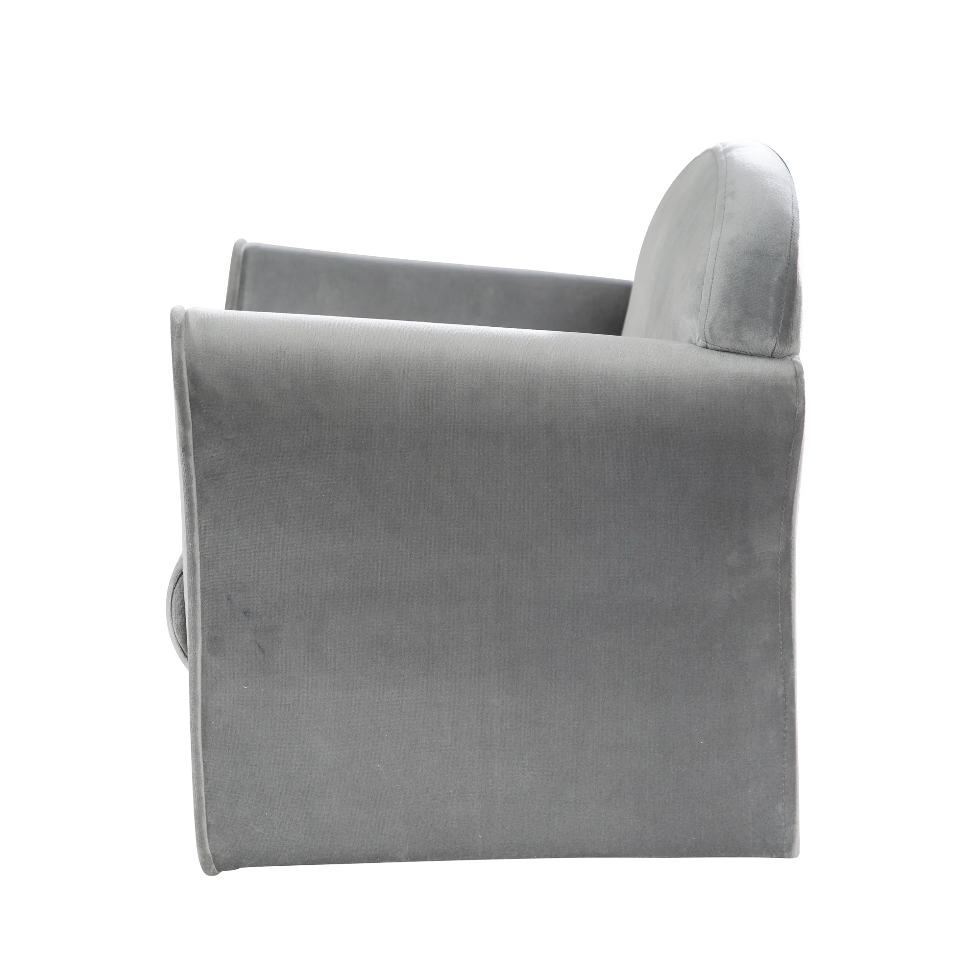 Kindersessel 'Lil Sofa' mit Armlehnen, bequemer Minisessel mit silbergrauem Samtstoff bezogen - Image 4