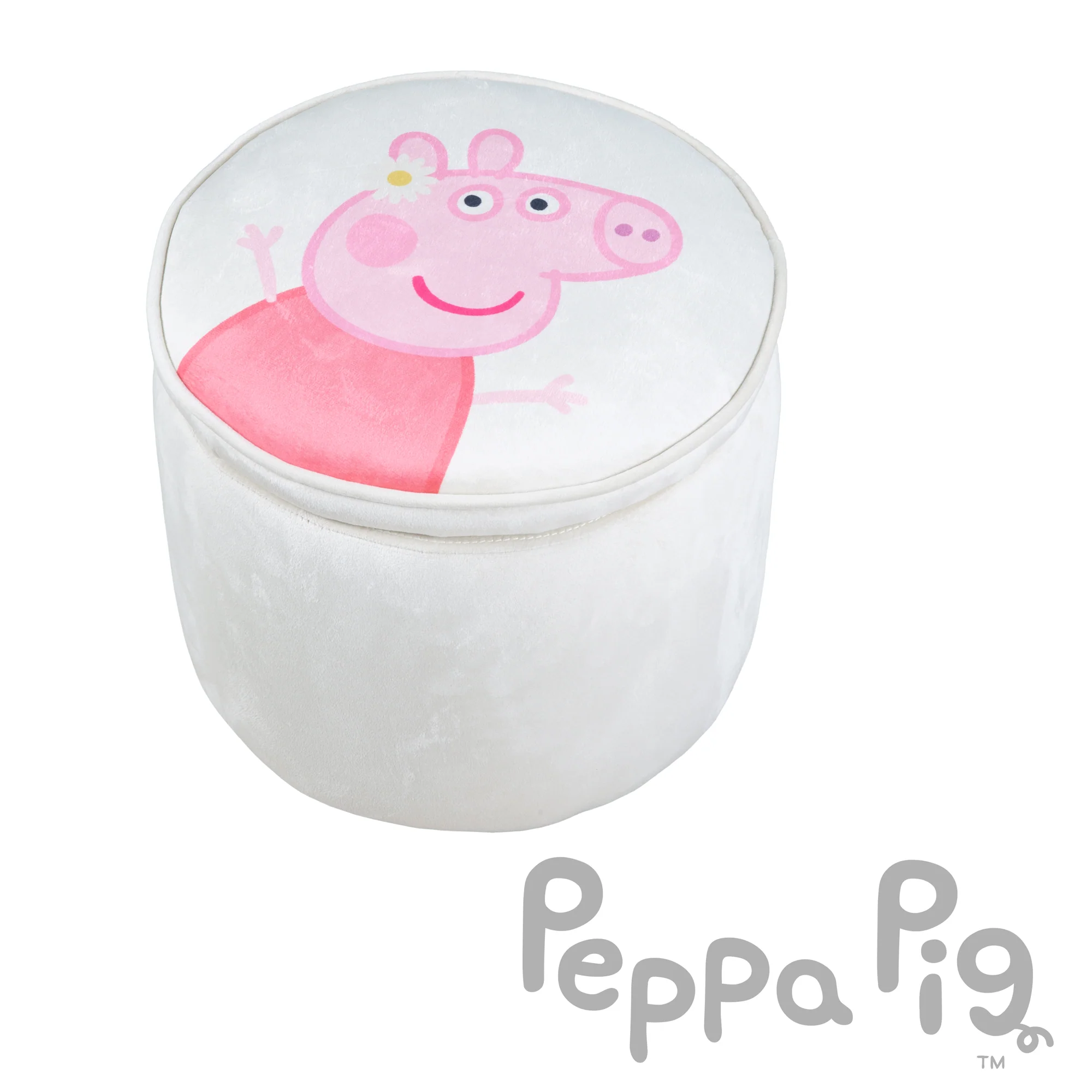 Kinderhocker 'Peppa Pig' mit Aufbewahrungfunktion - Runder Hocker - Beige / Rosa - Image 3