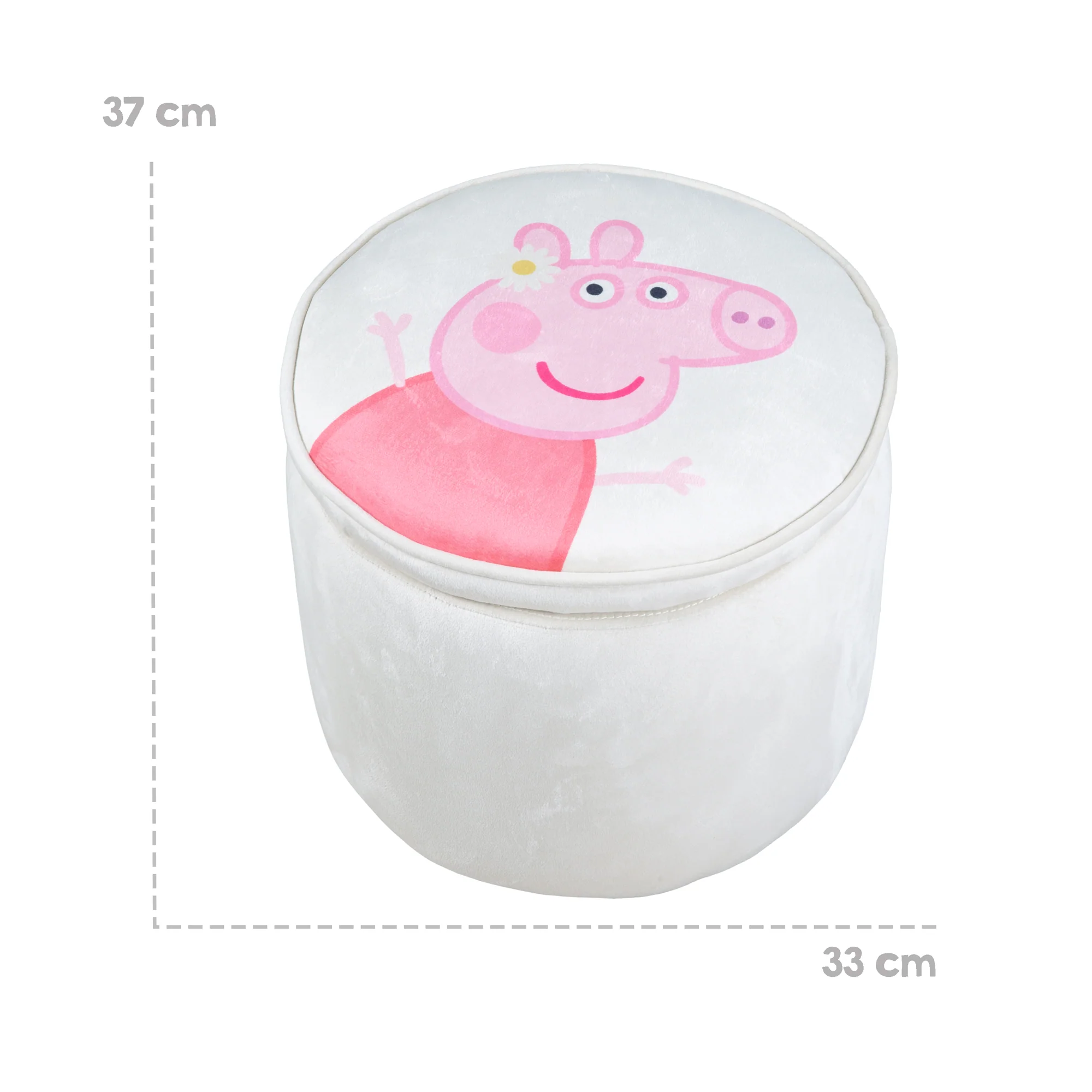 Kinderhocker 'Peppa Pig' mit Aufbewahrungfunktion - Runder Hocker - Beige / Rosa - Image 7