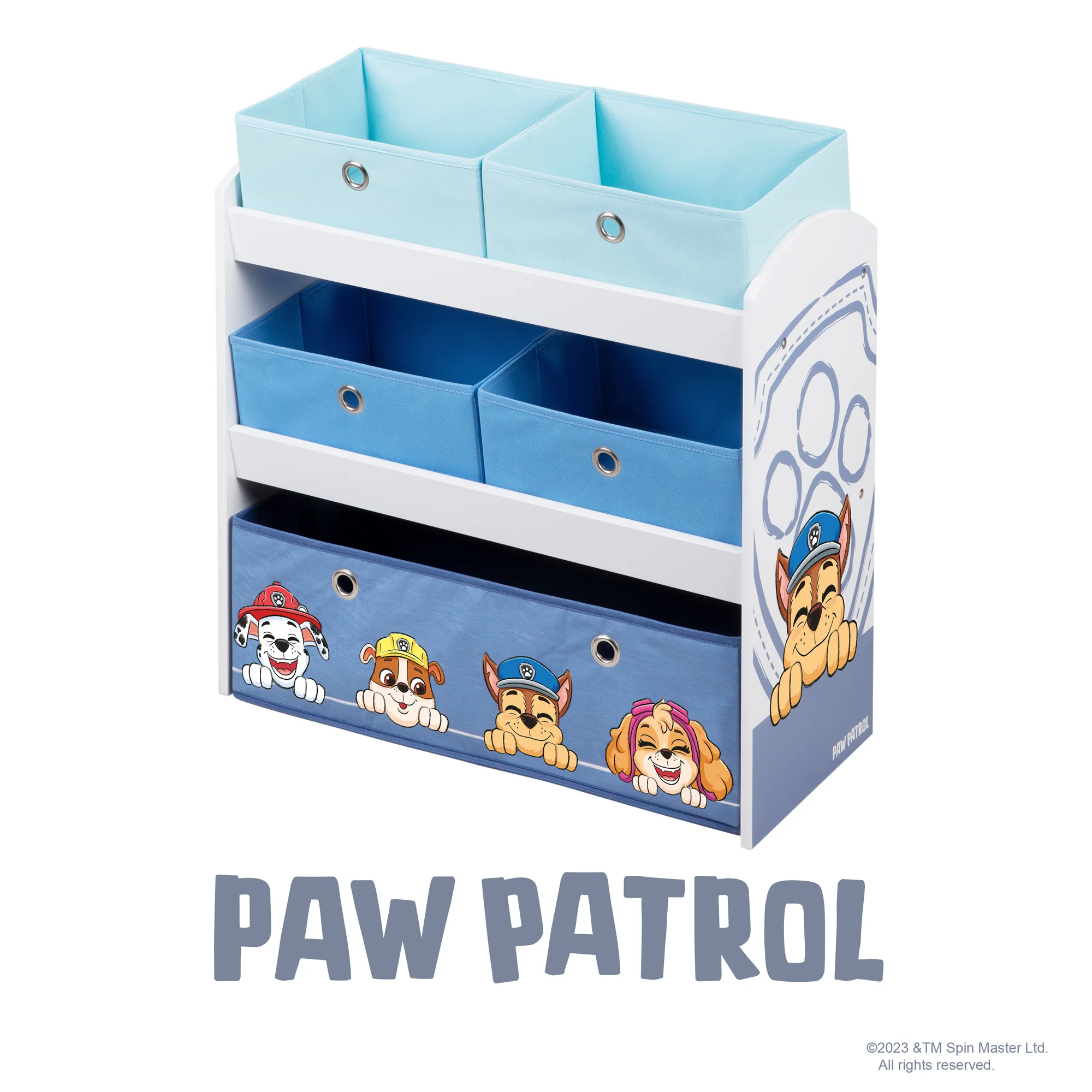 Spielregal 'Paw Patrol' mit 5 Stoffboxen - Aufbewahrungsregal aus Holz - Image 5