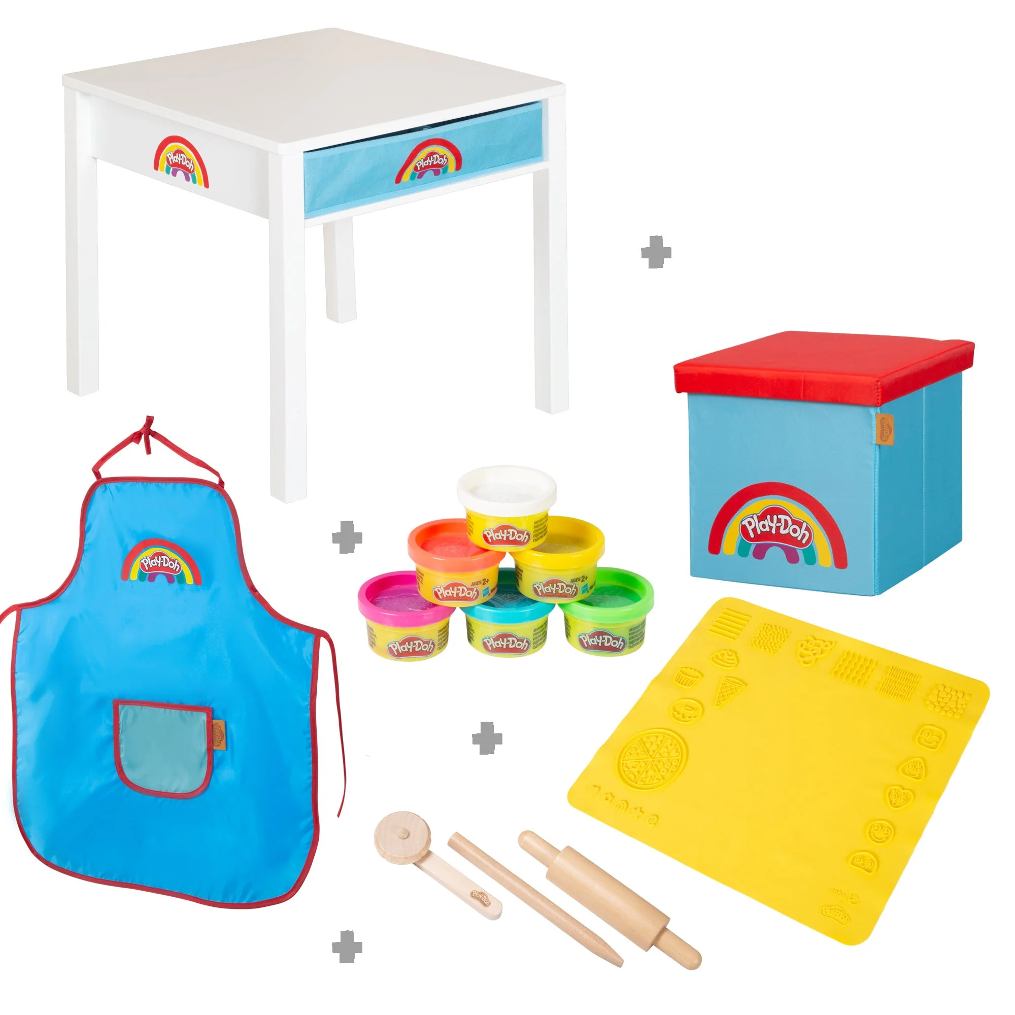 roba x Play-Doh Basteltisch mit Hocker mit 6 Knetdosen & Spielzubehör - Ab 3 Jahren - Image 3