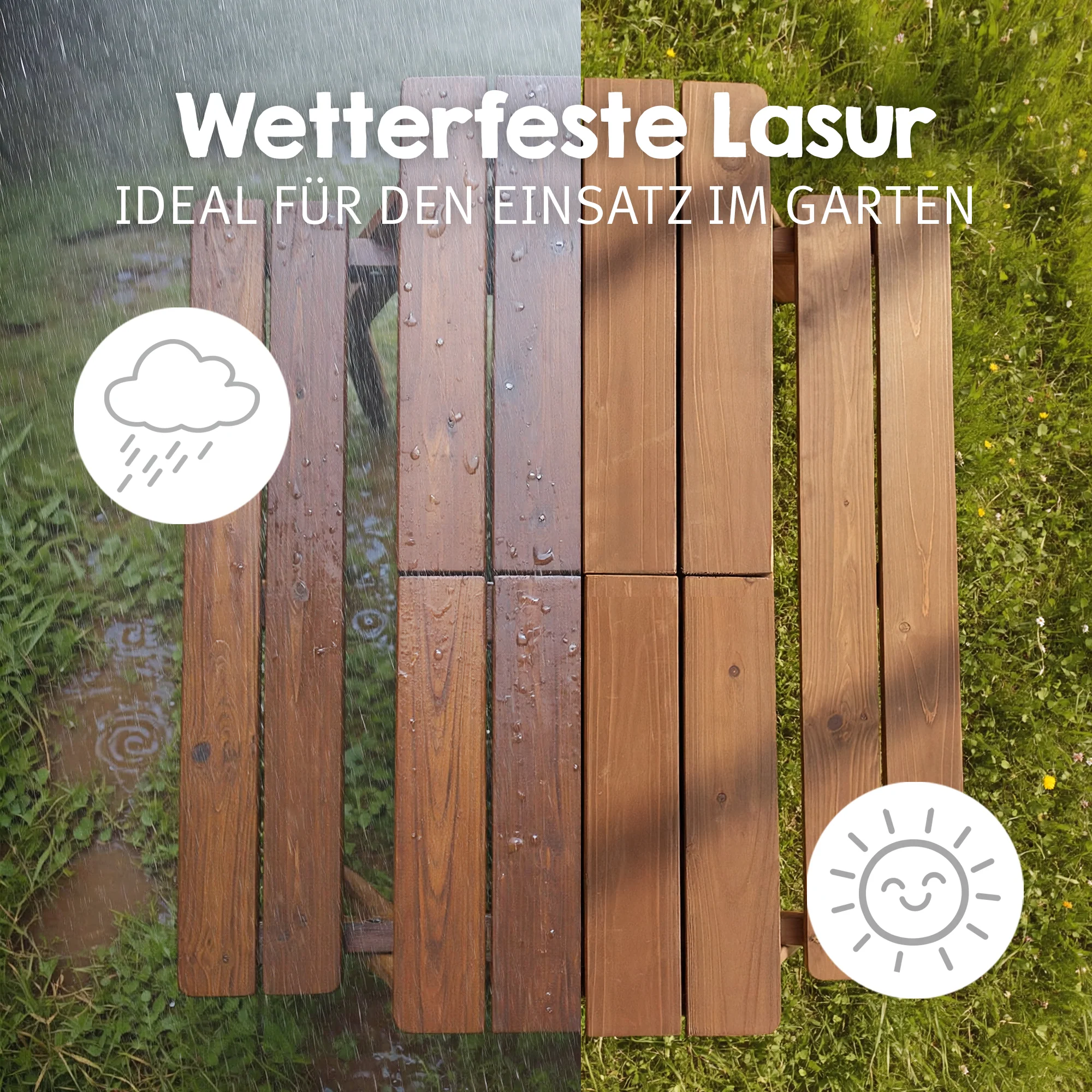 Kindersitzgarnitur 'Play' mit Spielwannen, wetterfestes Massivholz, Sitzgarnitur & Matschtisch - Image 9