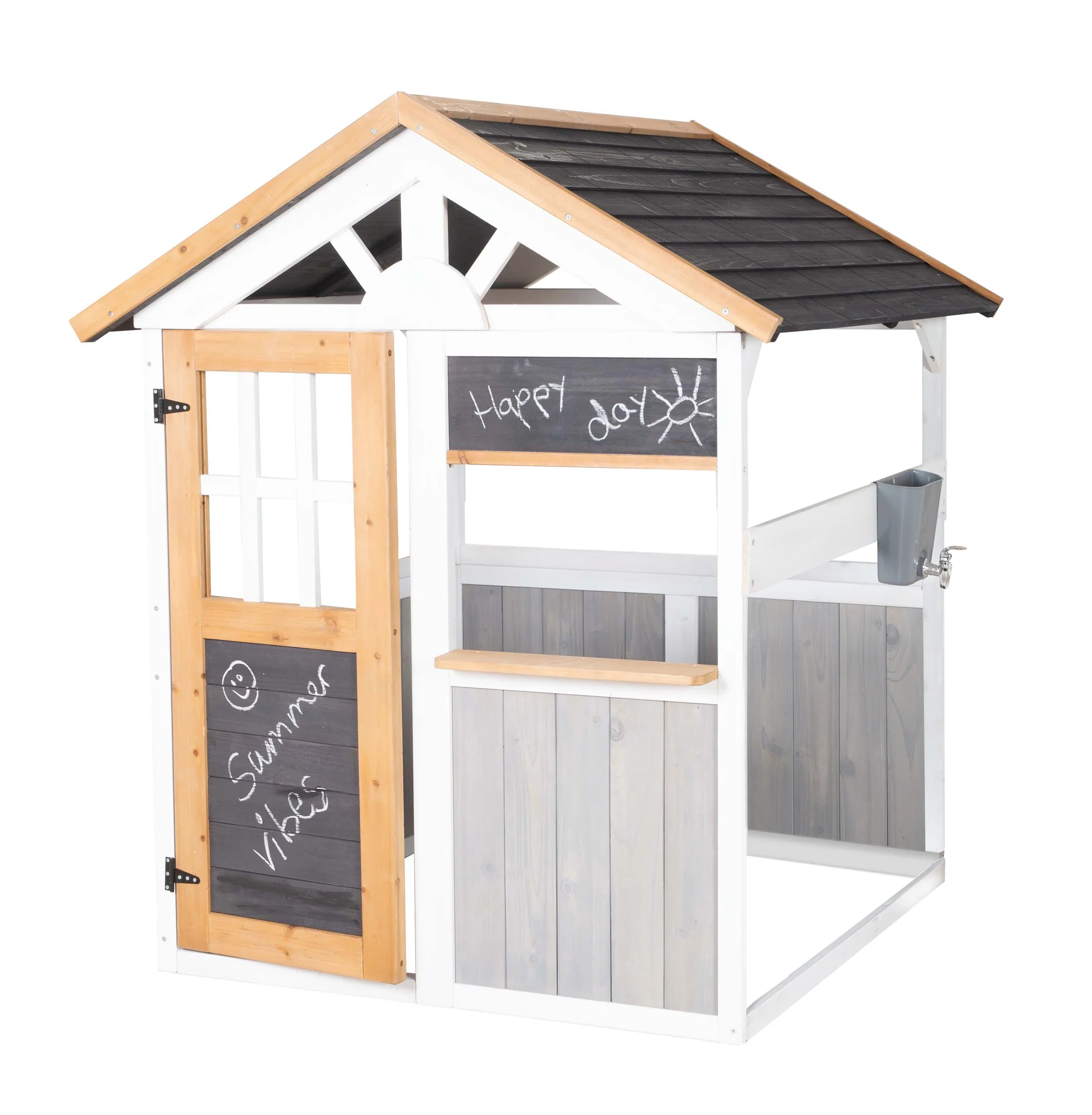 Outdoor-Spielhaus ab 18M - Holzhaus mit Theke & Wasserhahn - Erweiterbar - Mehrfarbig - Image 10