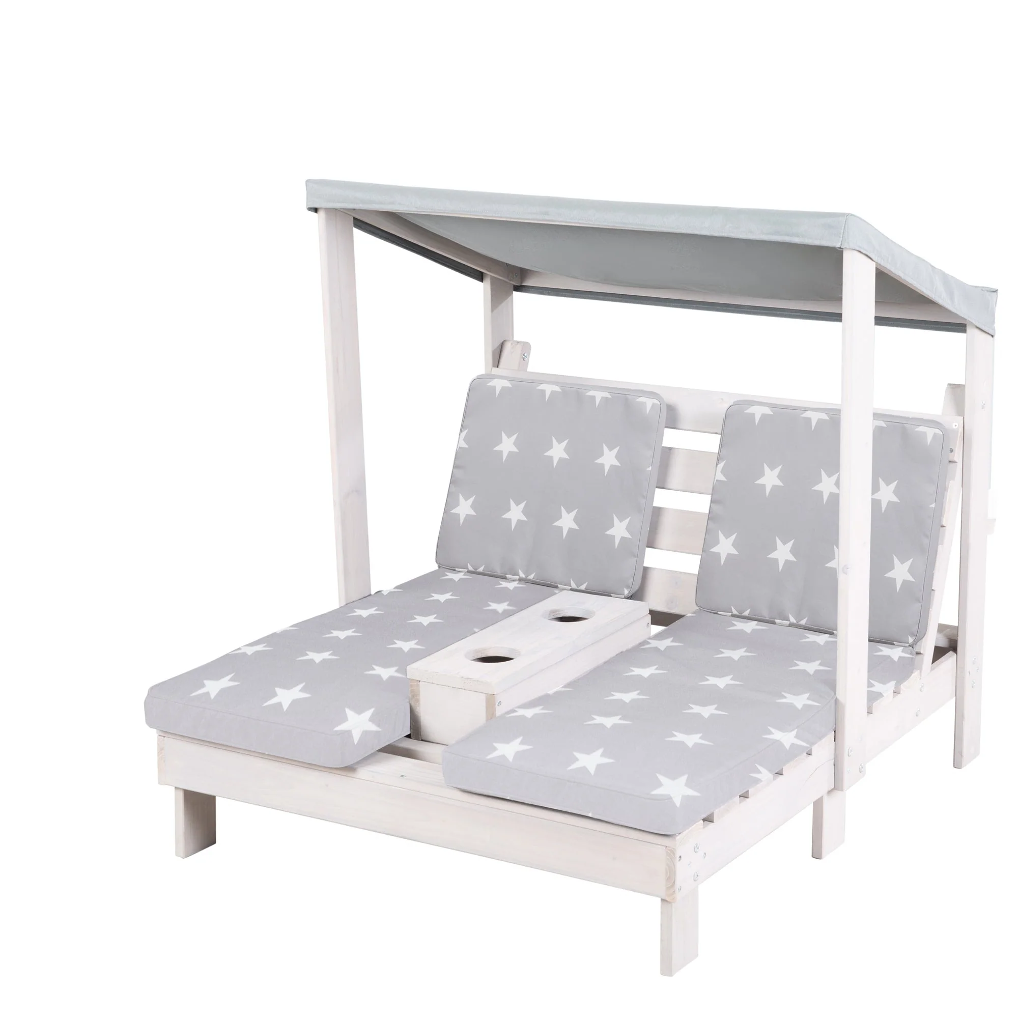 Outdoor-Kinderliege inkl. Polster 'Little Stars' - FSC zertifiziertes Massivholz - Grau - Image 3