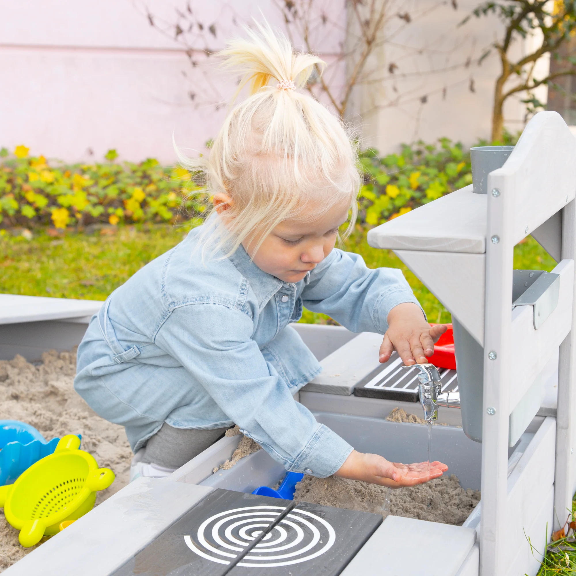 Outdoor-Spielküche inkl. Zubehör - FSC zertifiziertes Holz - Grau lasiert - Image 6
