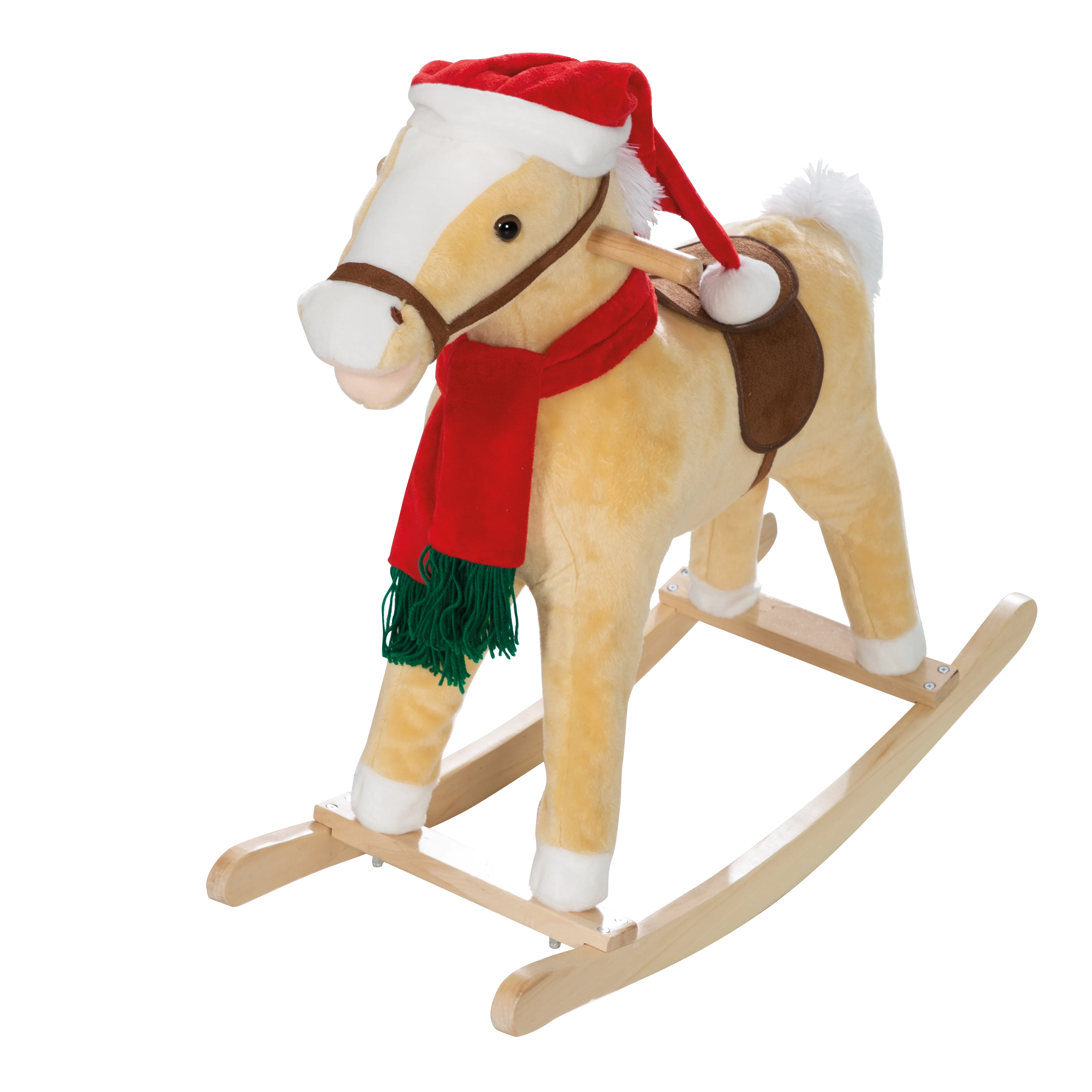 Schaukelpferd, mit Weihnachtsmütze & Schal, gepolstert, Sattel, Sound, 63 x 31 x 73 cm, ab 24 Monate - Image 3